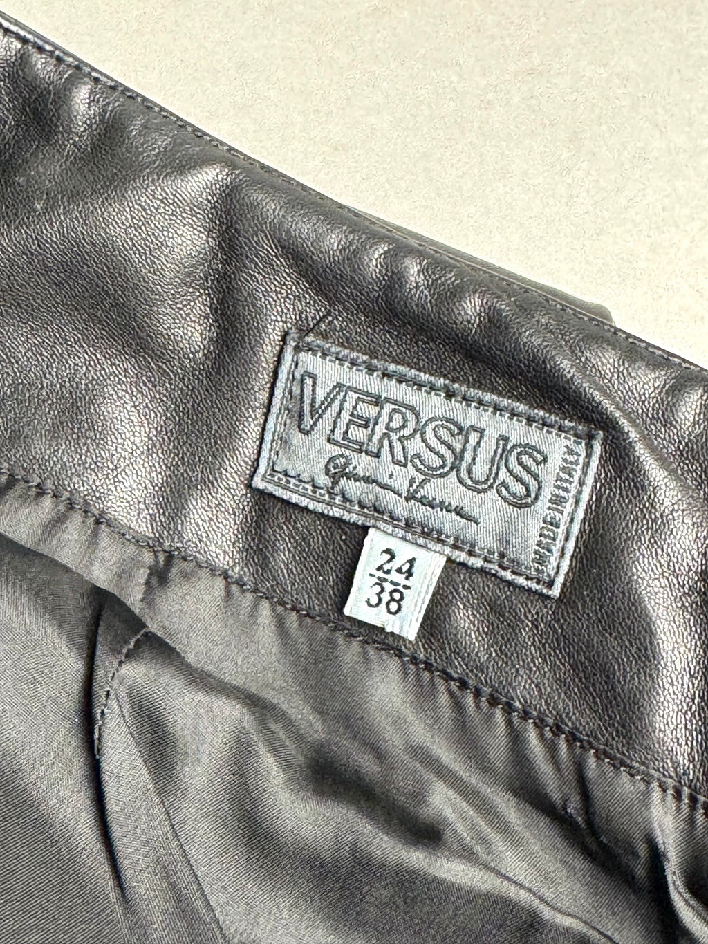 Gianni Versace Versus Leather Cut Out Pants
