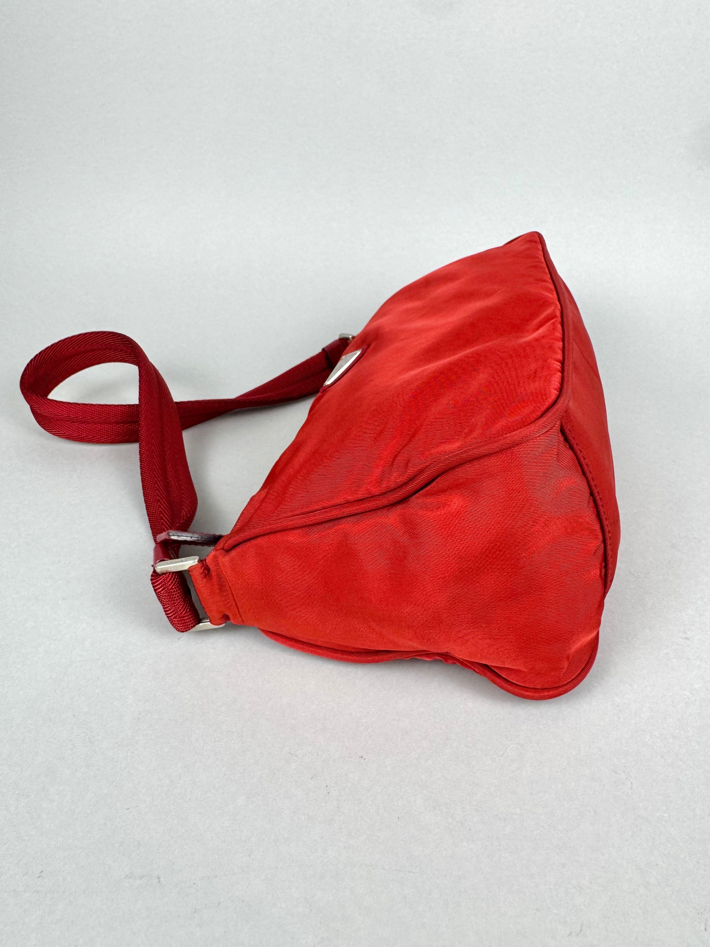 Prada Red Nylon Pochette