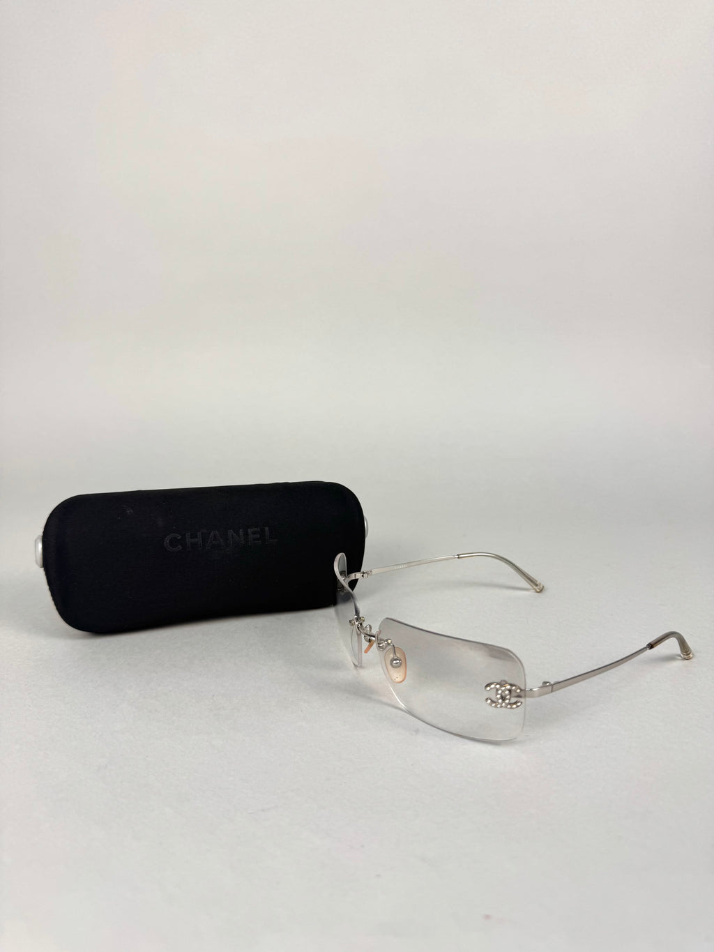 Chanel Crystal Logo Transparent Sunglasses