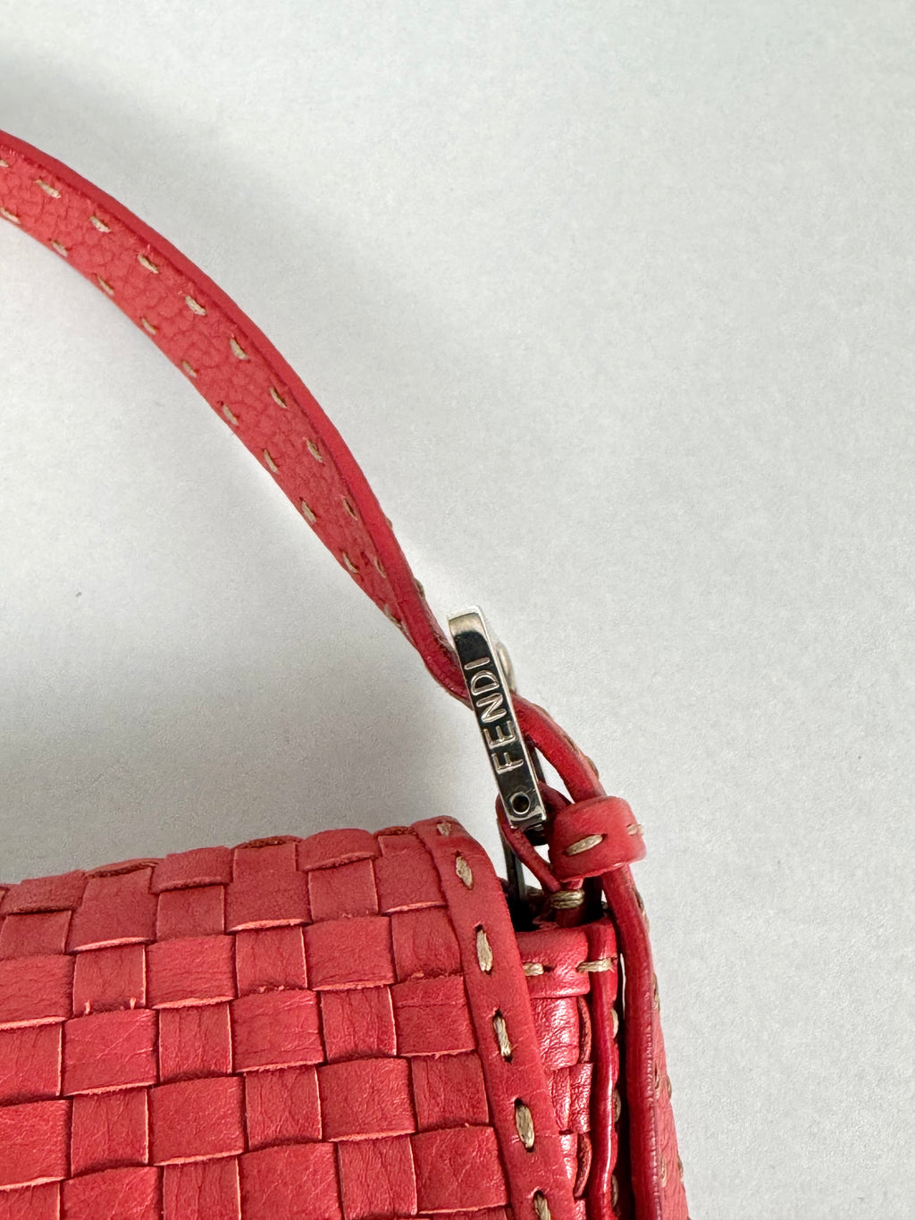 Fendi Baguette Leather Red