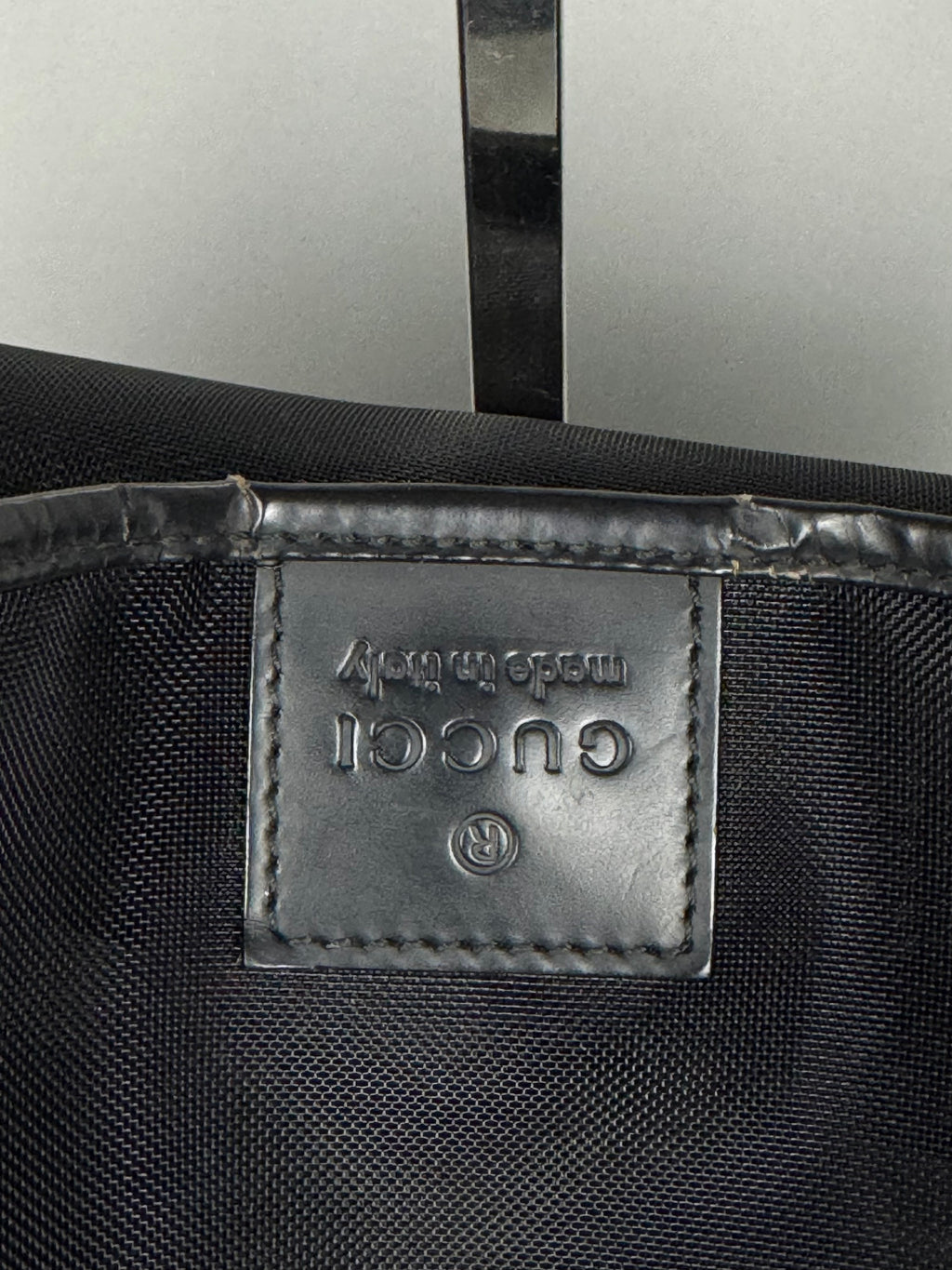 Gucci Mesh Bamboo Tote Bag in Black with Pouch