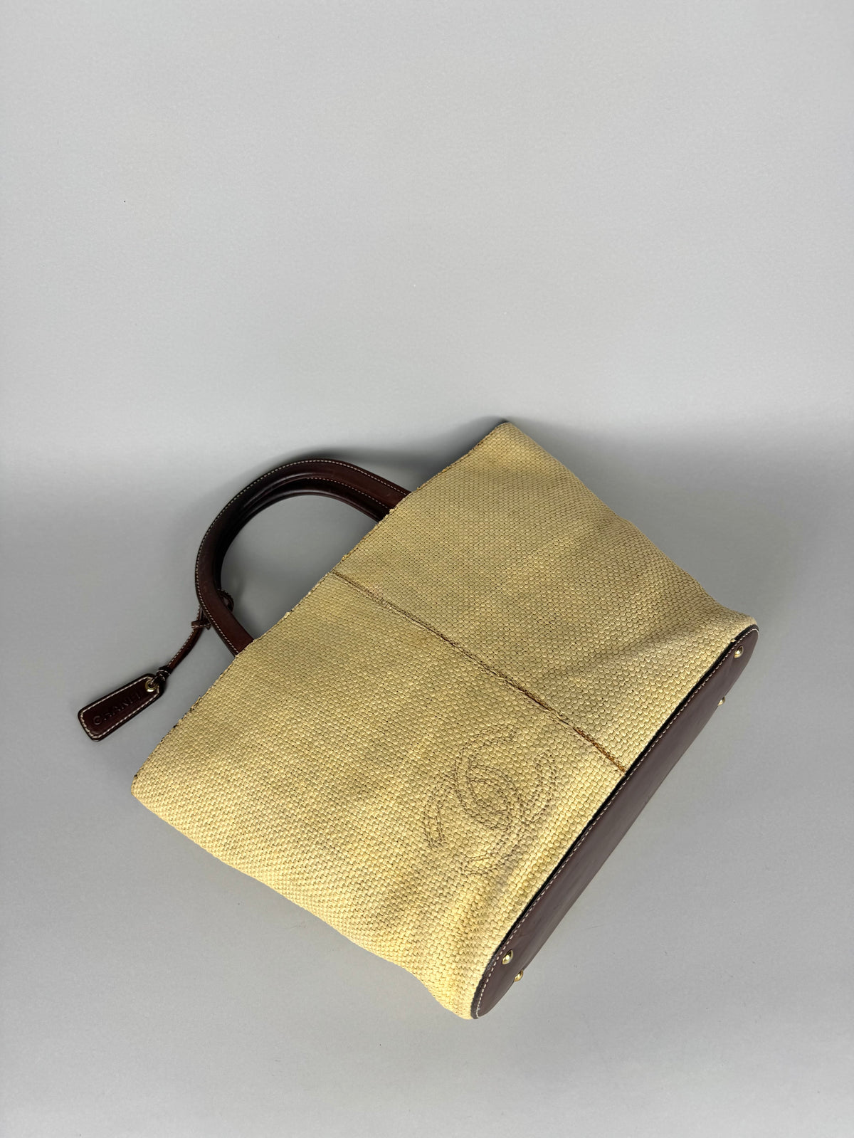 Chanel CC Raffia Handle Tote