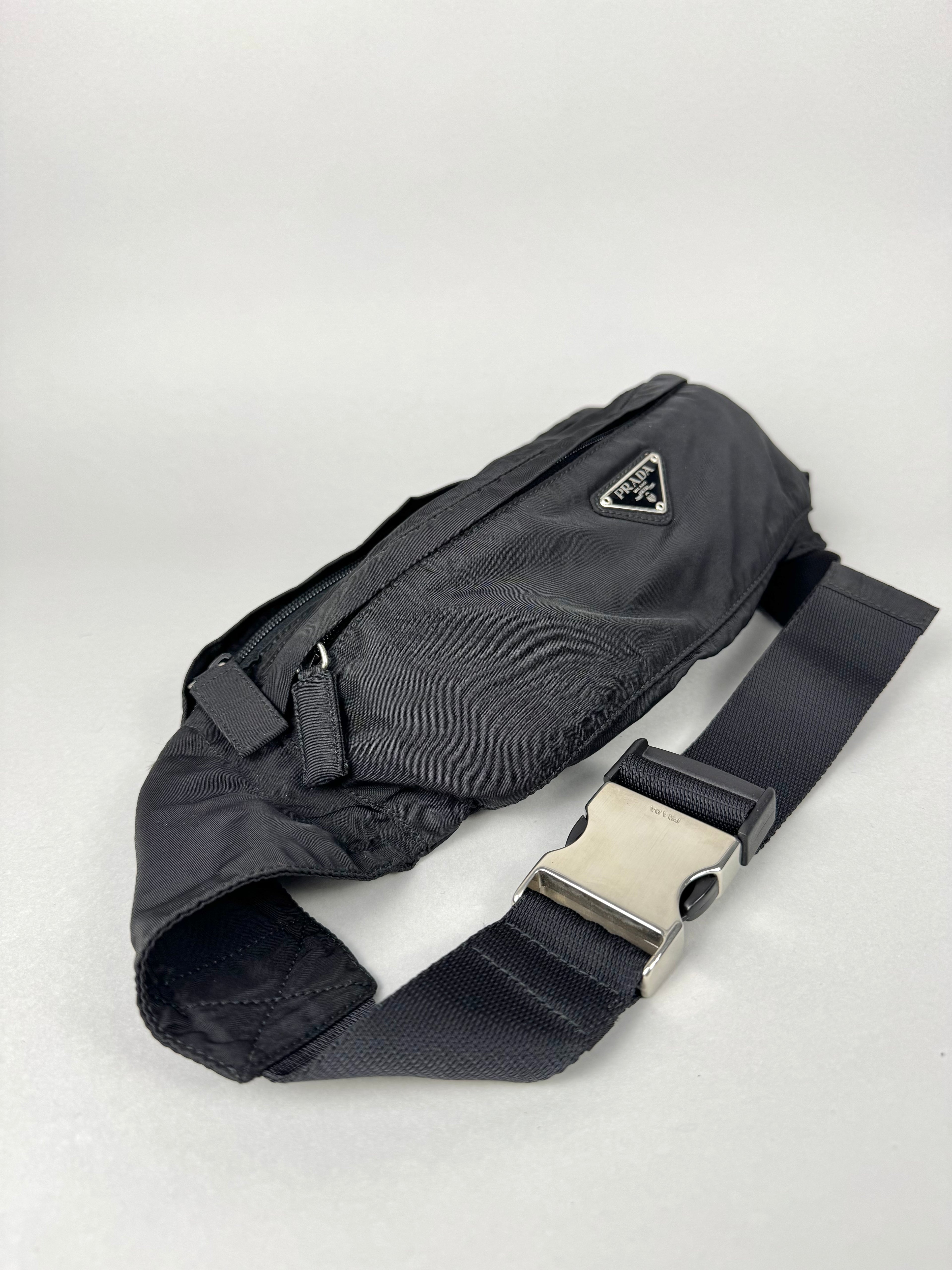 Prada Tessuto Black Nylon Pochete Belt Sling