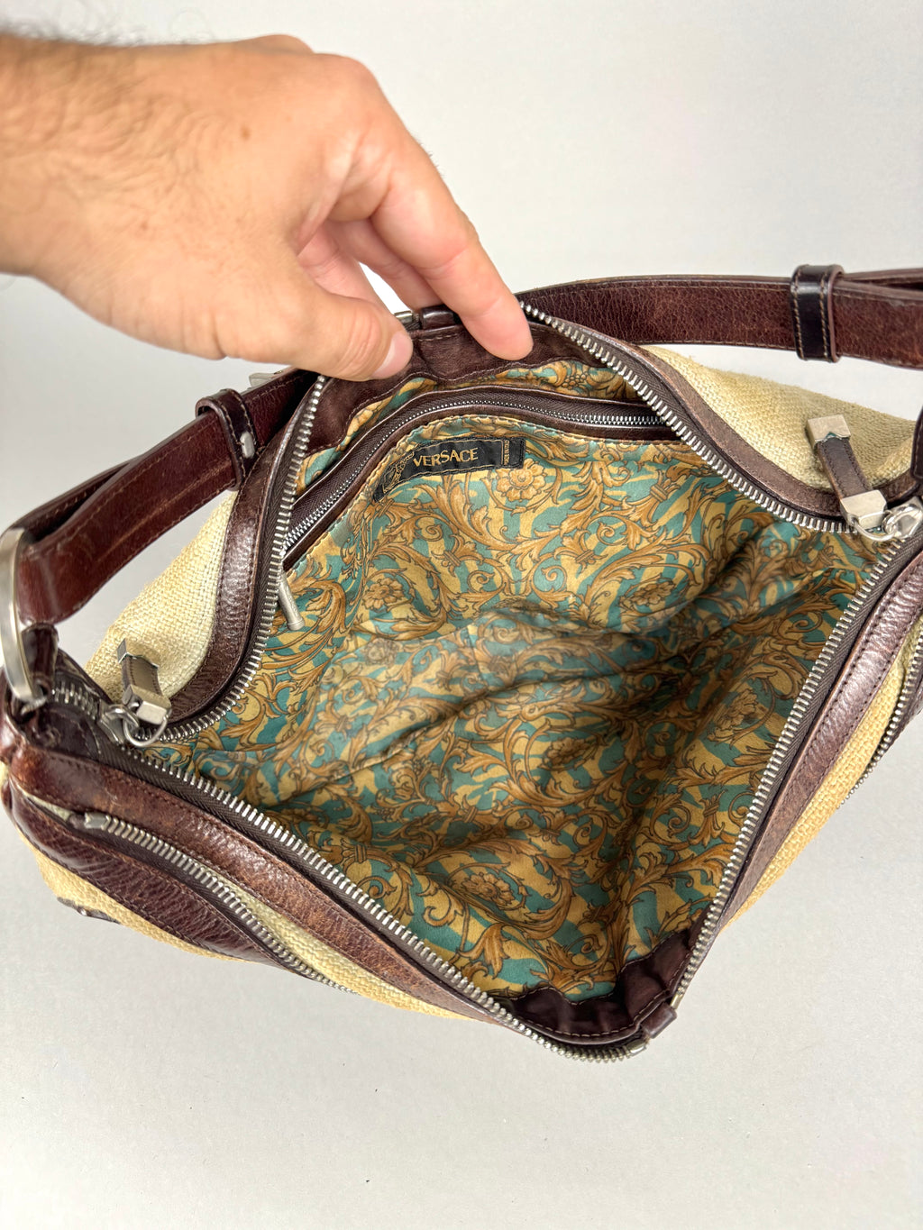 Versace Half Moon Biker Hobo