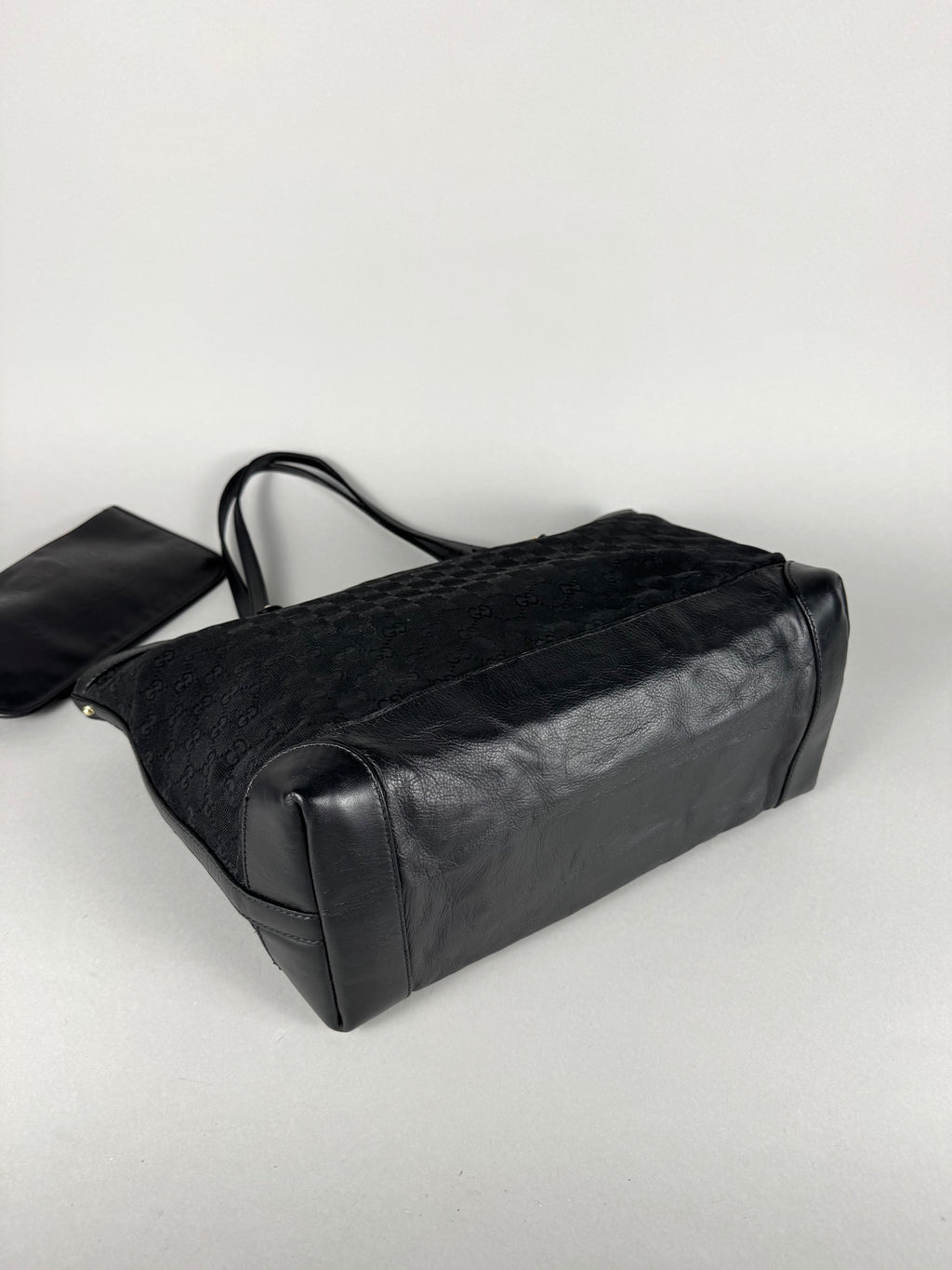Gucci Monogram Black Tote with Pouch