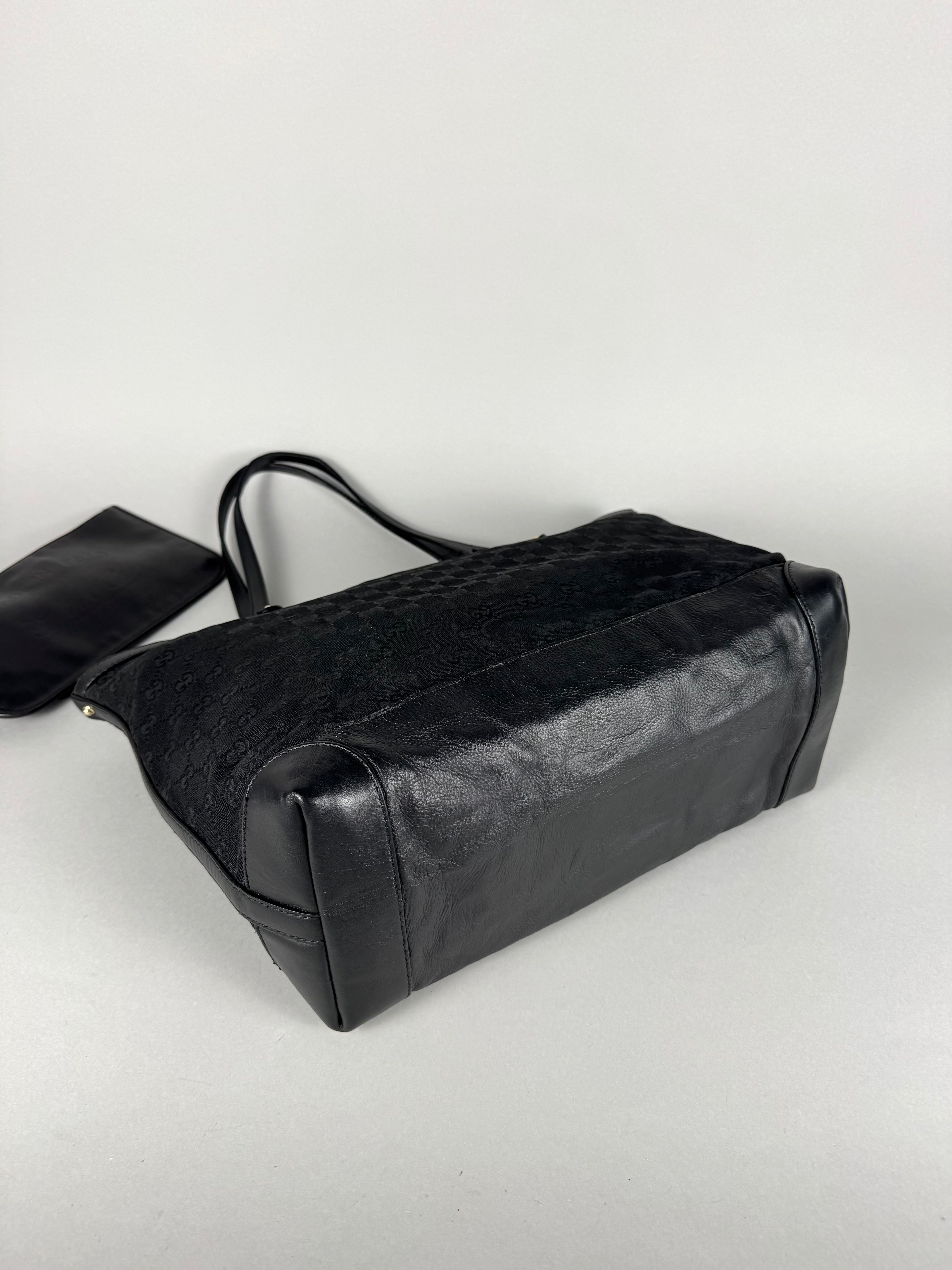 Gucci Monogram Black Tote with Pouch