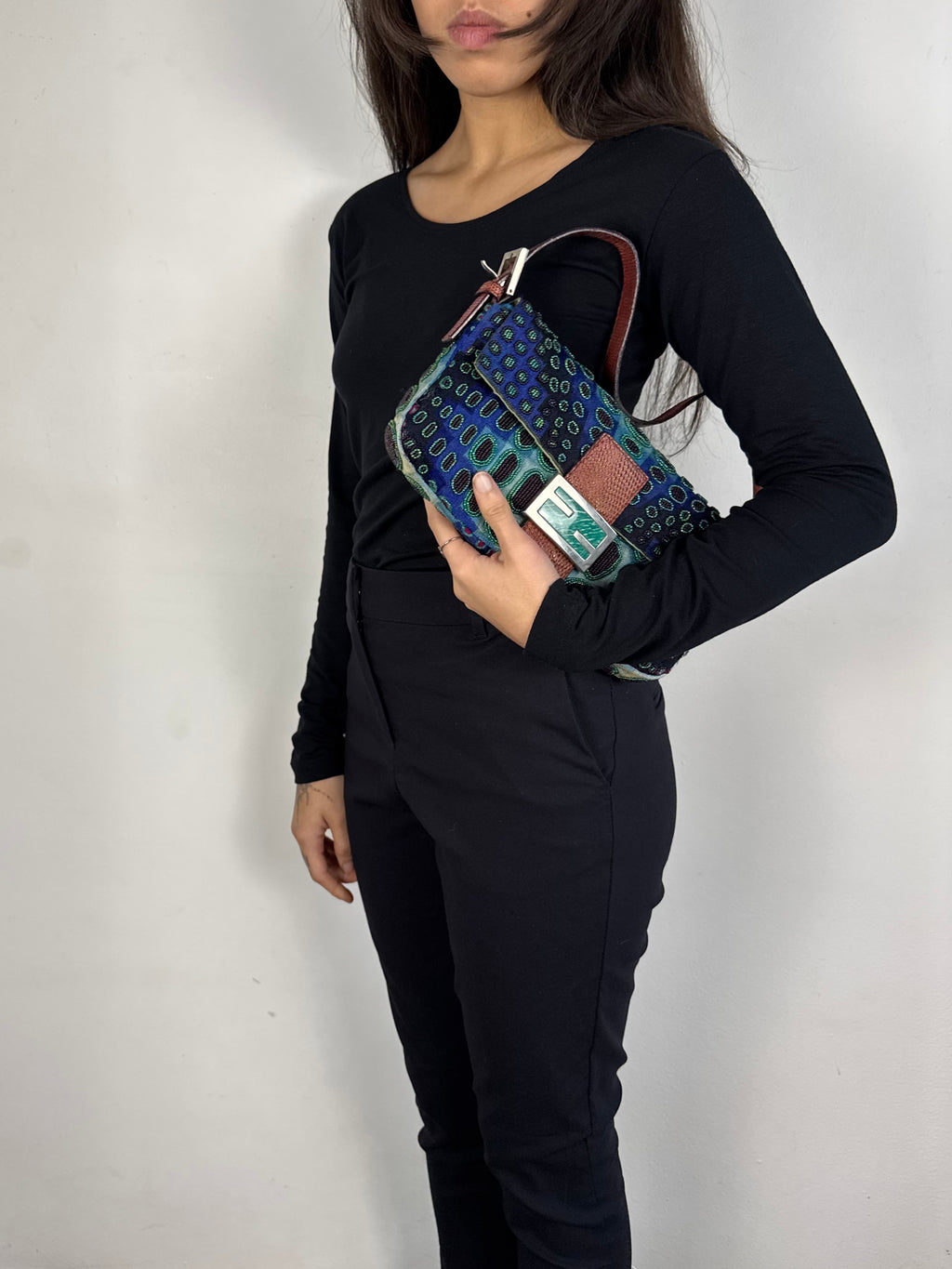 Fendi Baguette Beaded Lizard Victor Vasarely 1997