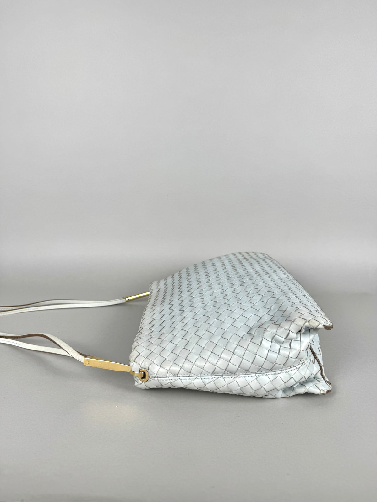 Bottega Veneta Intrecciato Leather Light Blue Shoulder