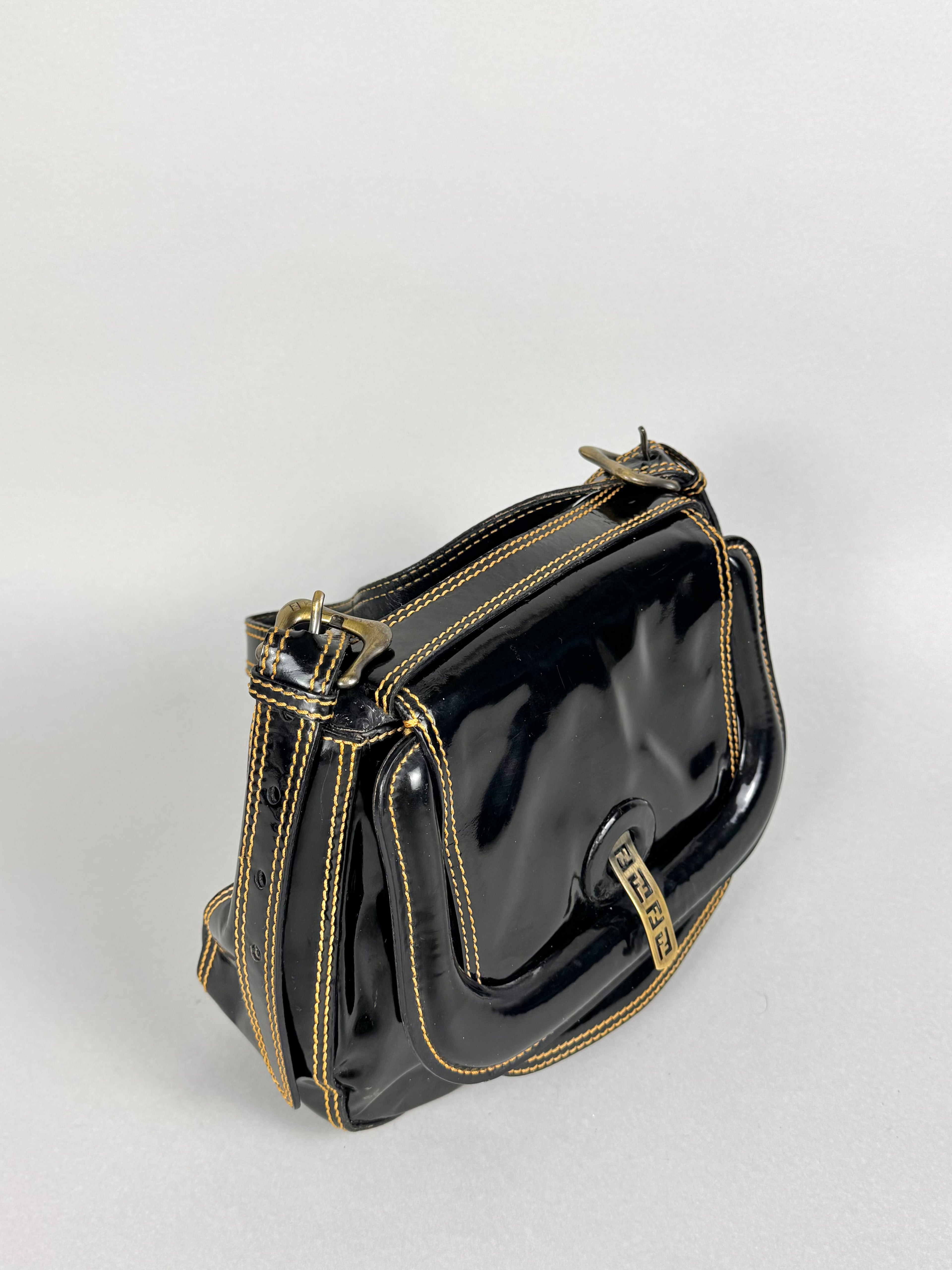 Fendi Patent Leather B Black