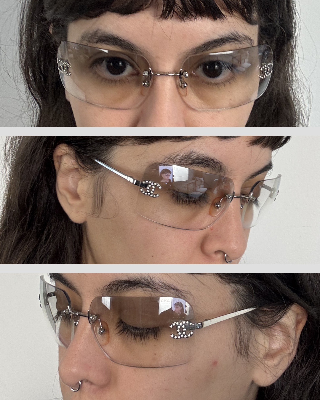 Chanel Crystal Logo Transparent Sunglasses