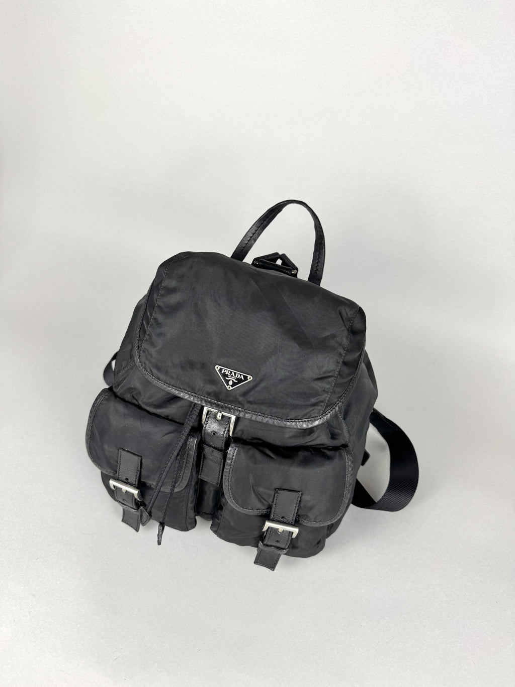 Prada Black Nylon and Leather Backpack