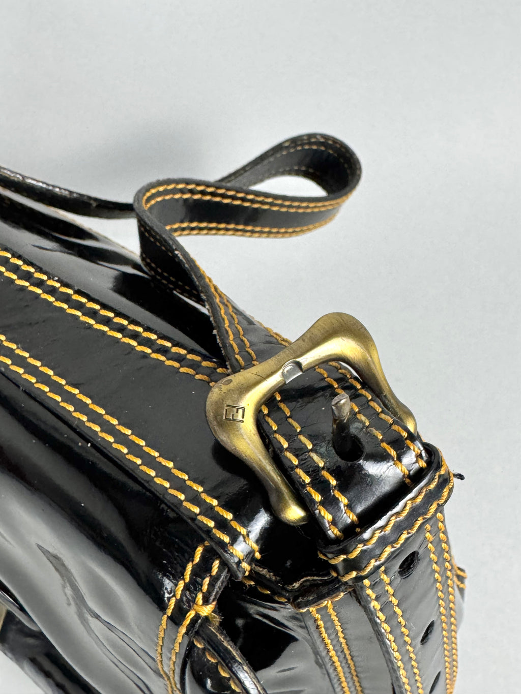 Fendi Patent Leather B Black