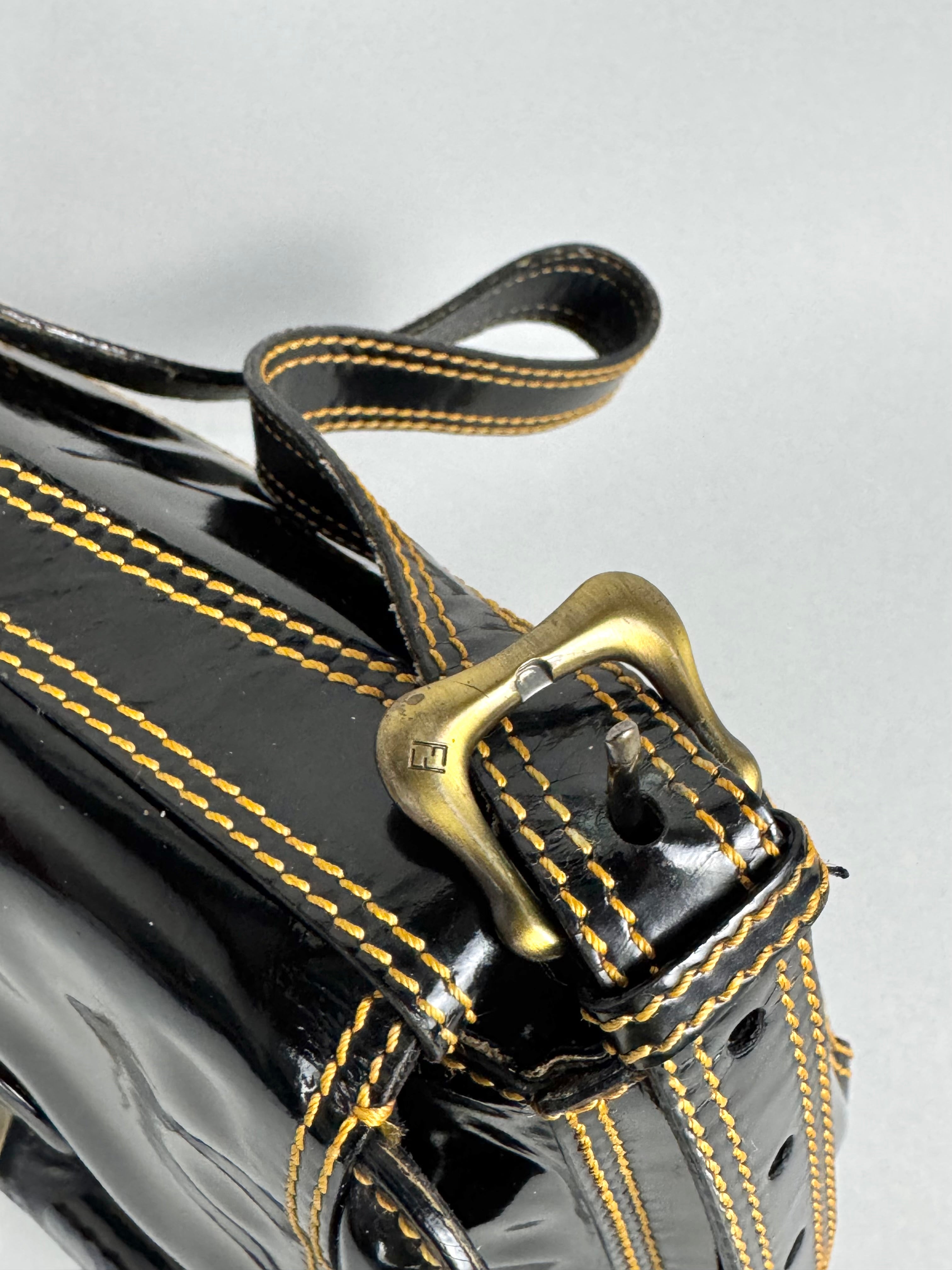 Fendi Patent Leather B Black