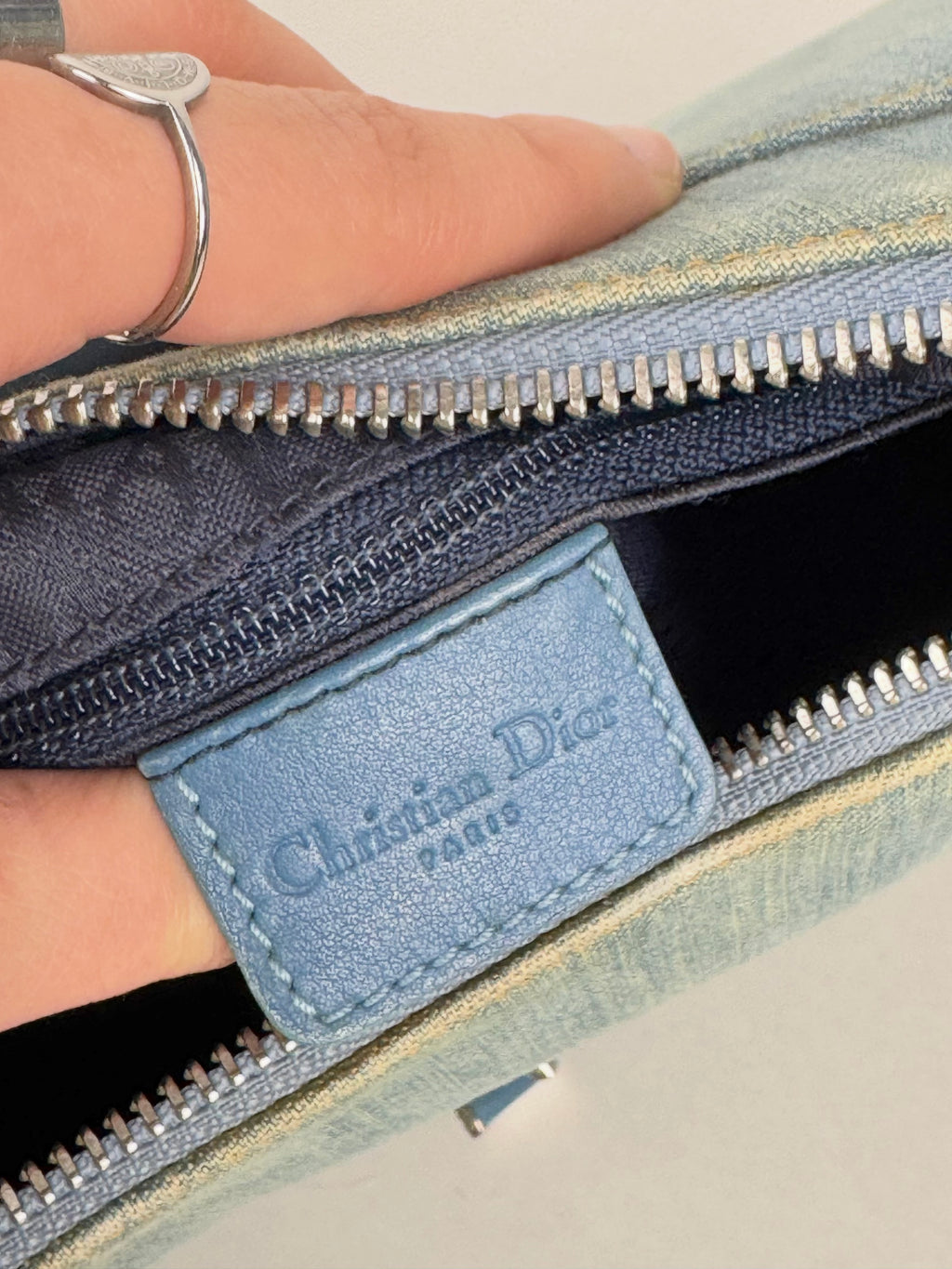 Christian Dior Denim Admit It Lace Up Corset Blue