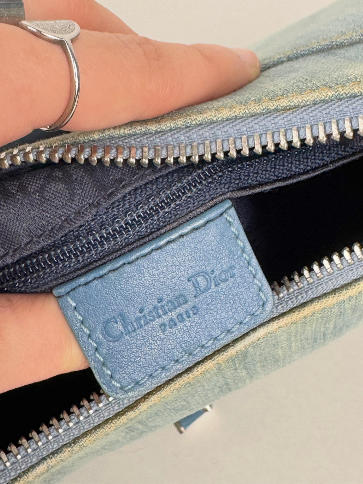 Christian Dior Denim Admit It Lace Up Corset Blue