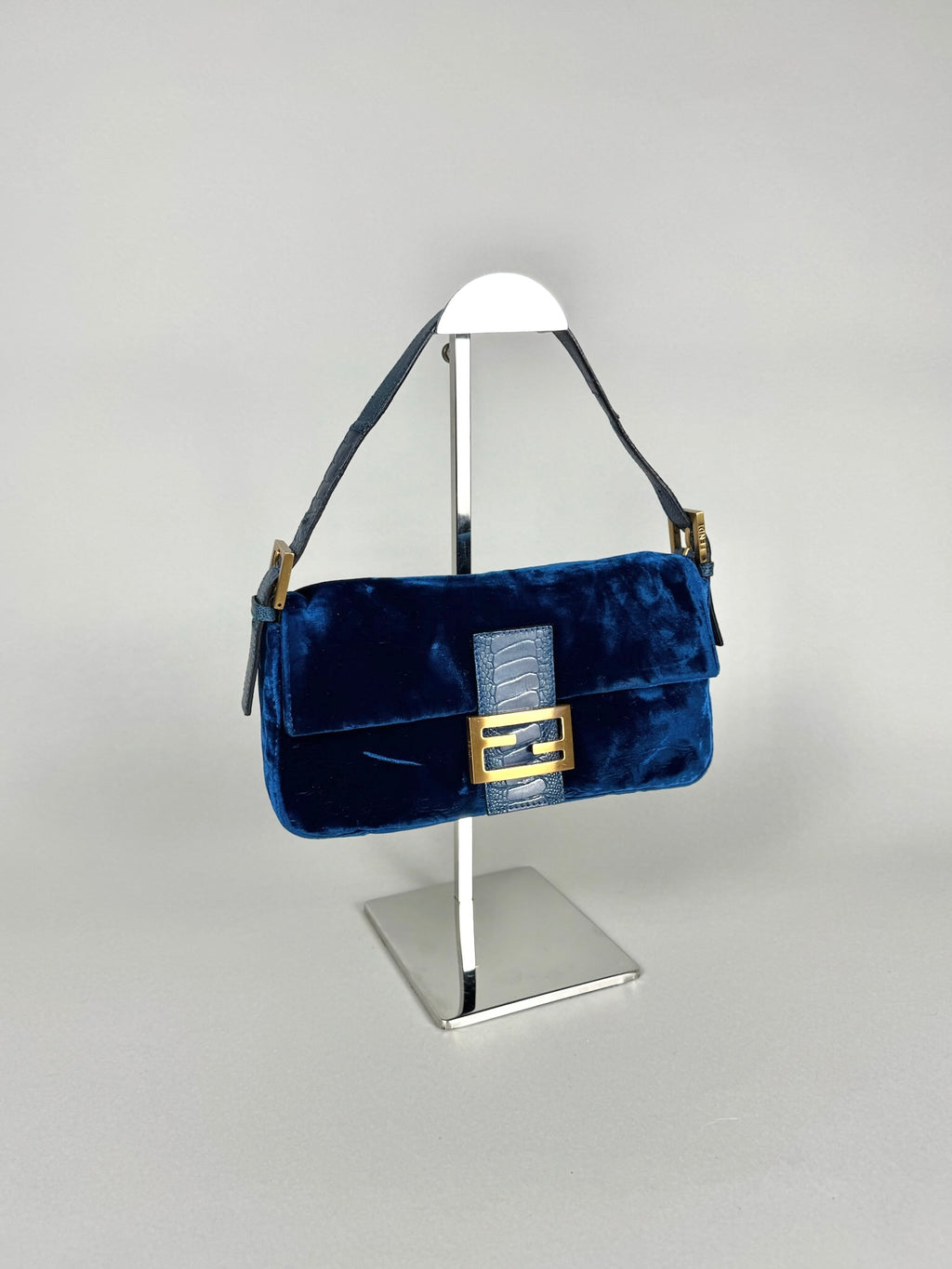 Fendi Baguette Blue Velvet