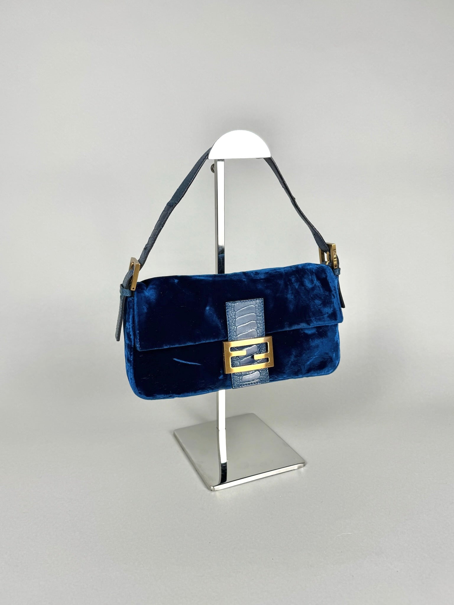 Fendi Baguette Blue Velvet