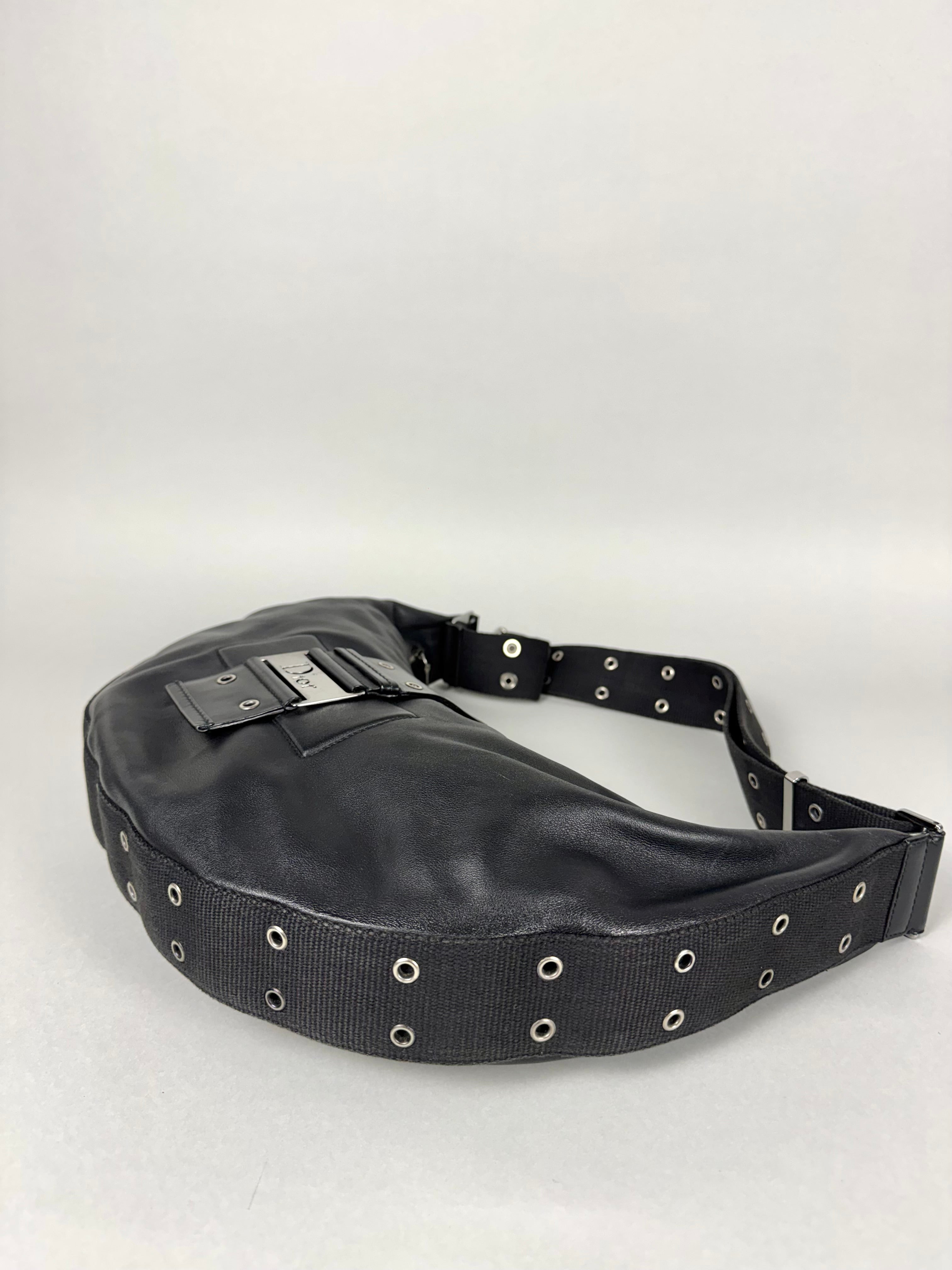Christian Dior Street Chic Half Moon Leather Black