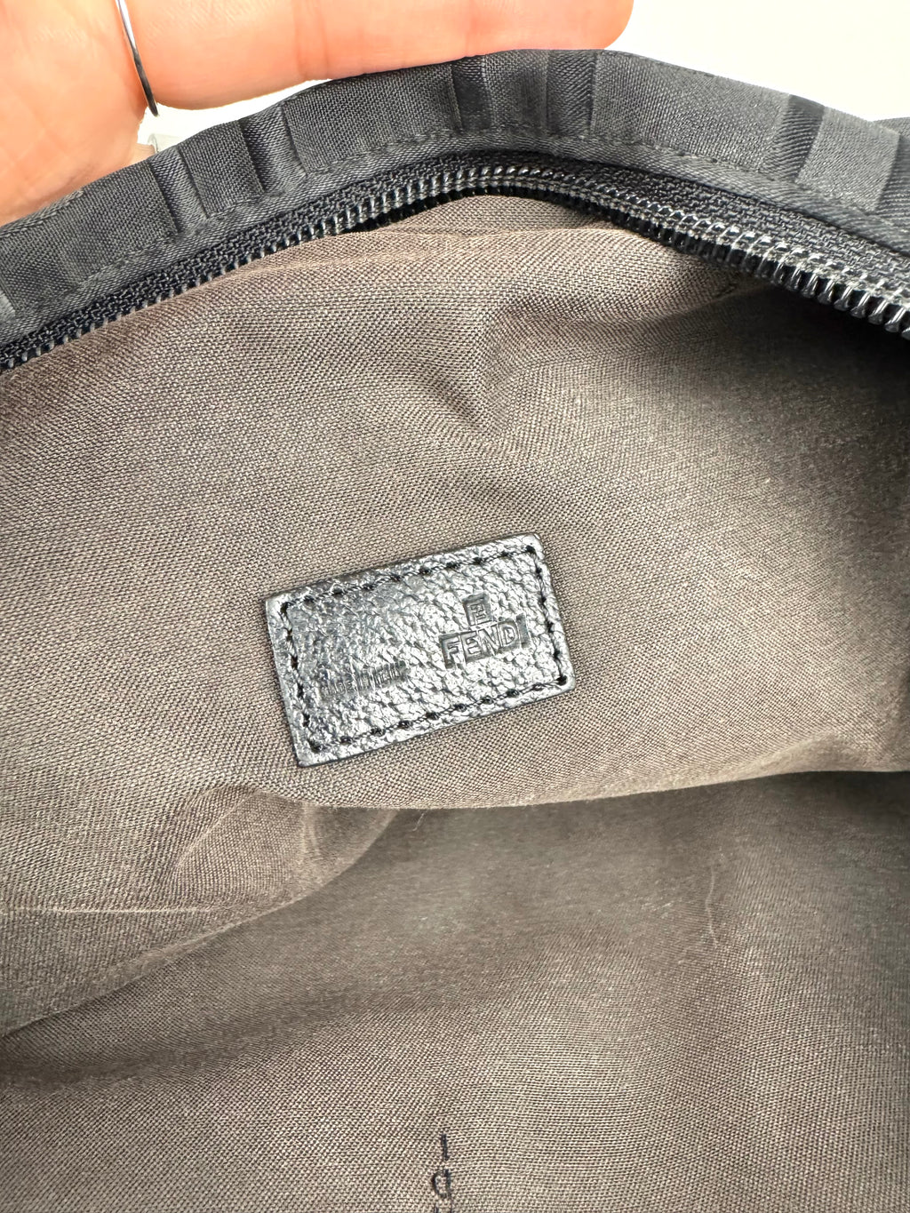 Fendi Monogram Zucca Zip Code Shoulder