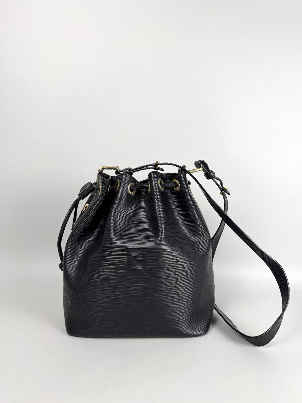 Fendi Bucket Black Epi Leather with Pouch