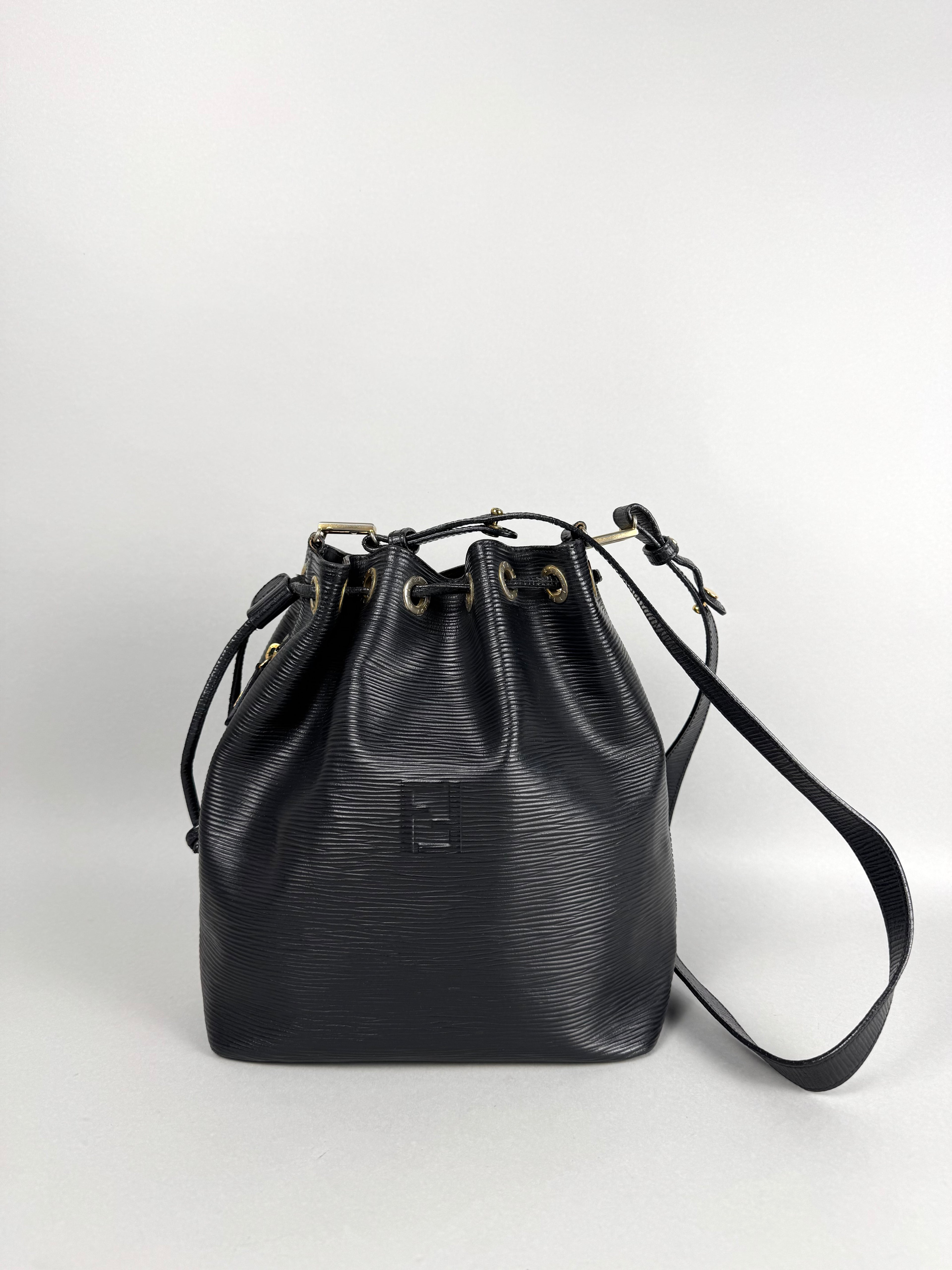 Fendi Bucket Black Epi Leather with Pouch