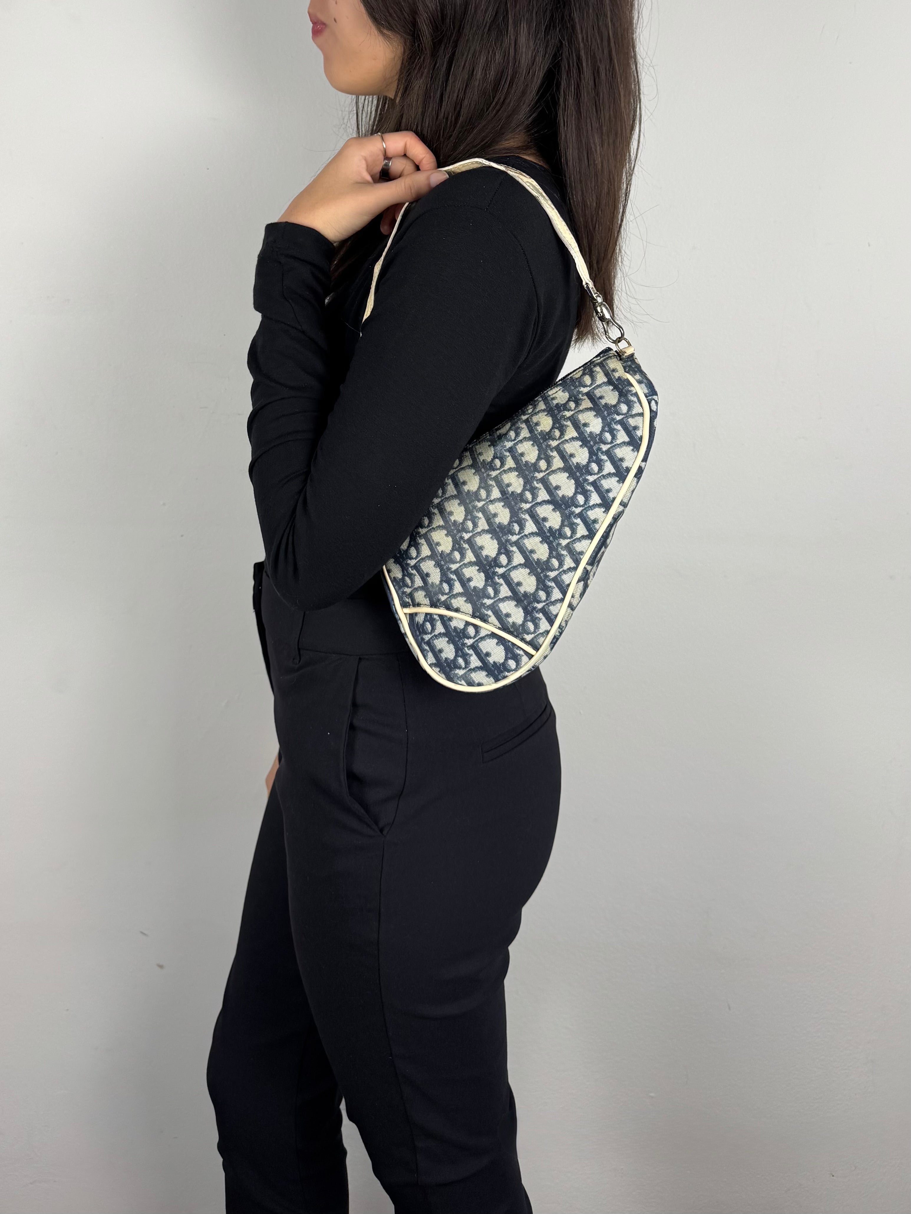 Christian Dior Monogram Mini Saddle Oblique Blue