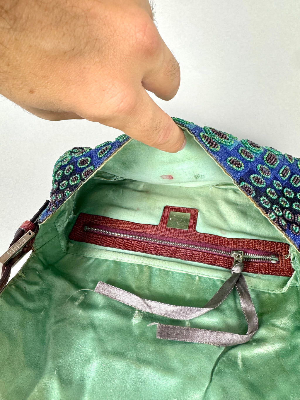 Fendi Baguette Beaded Lizard Victor Vasarely 1997
