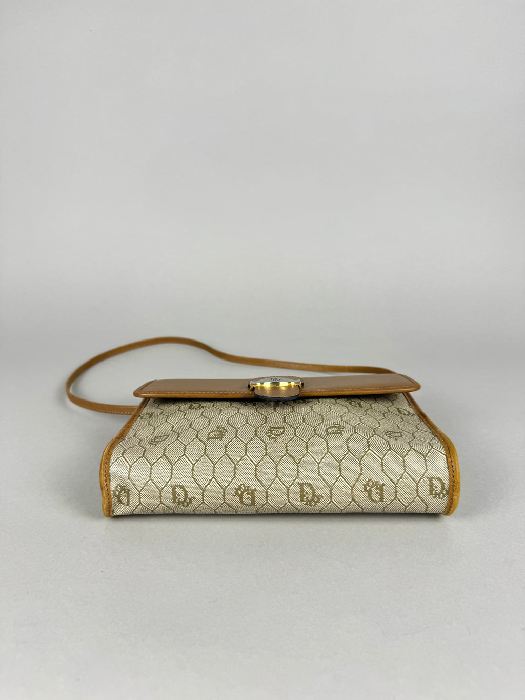 Christian Dior 20th Century Honeycomb Leather and Canvas