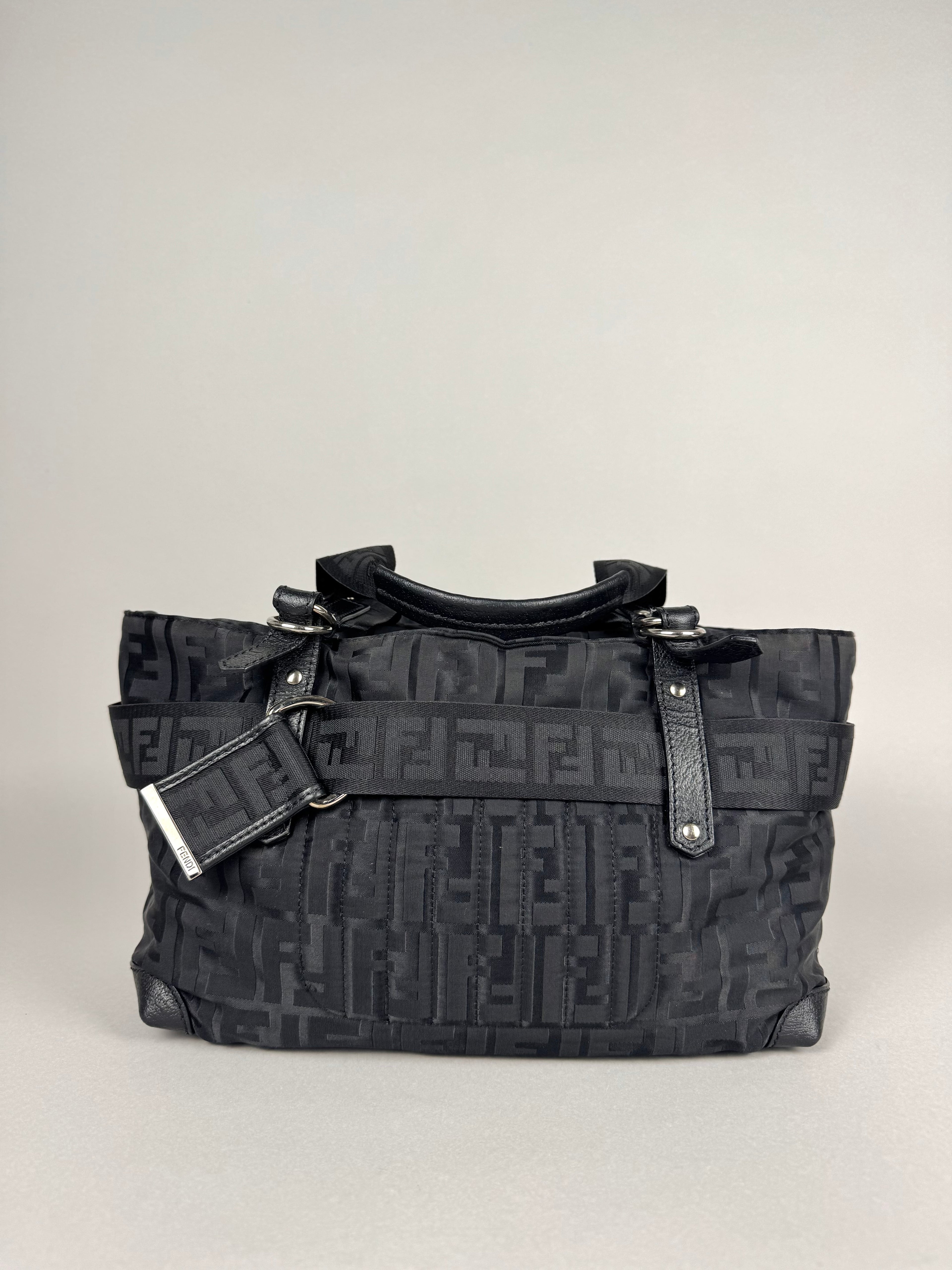 Fendi Monogram Zucca Zip Code Shoulder