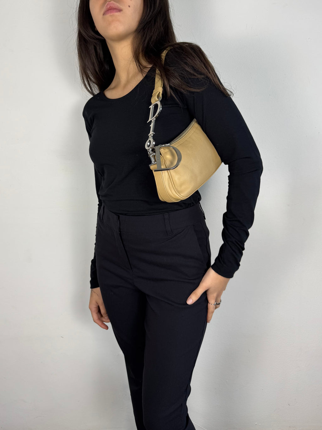 Christian Dior D Charms Leather Pochette