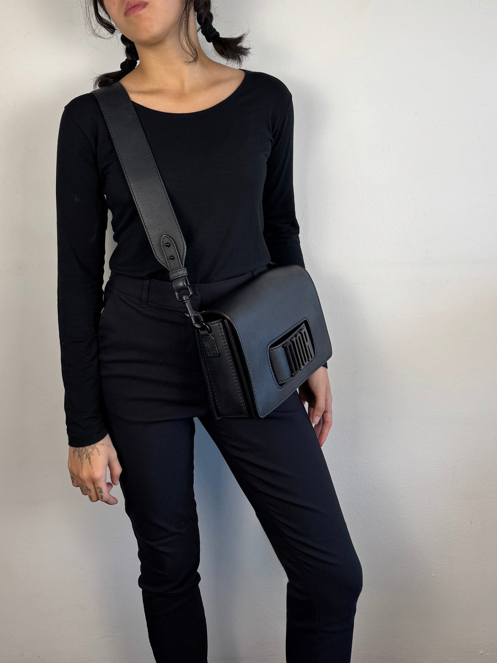 Christian Dio(r)evolution Black Ultramatte Calfskin Leather Flap Bag