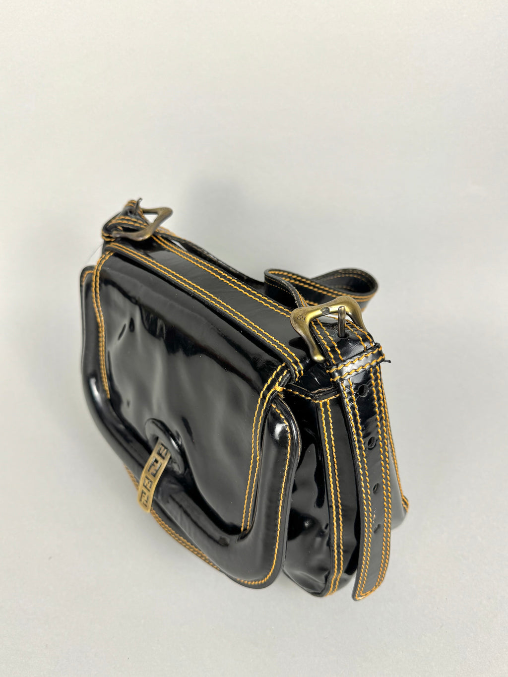 Fendi Patent Leather B Black