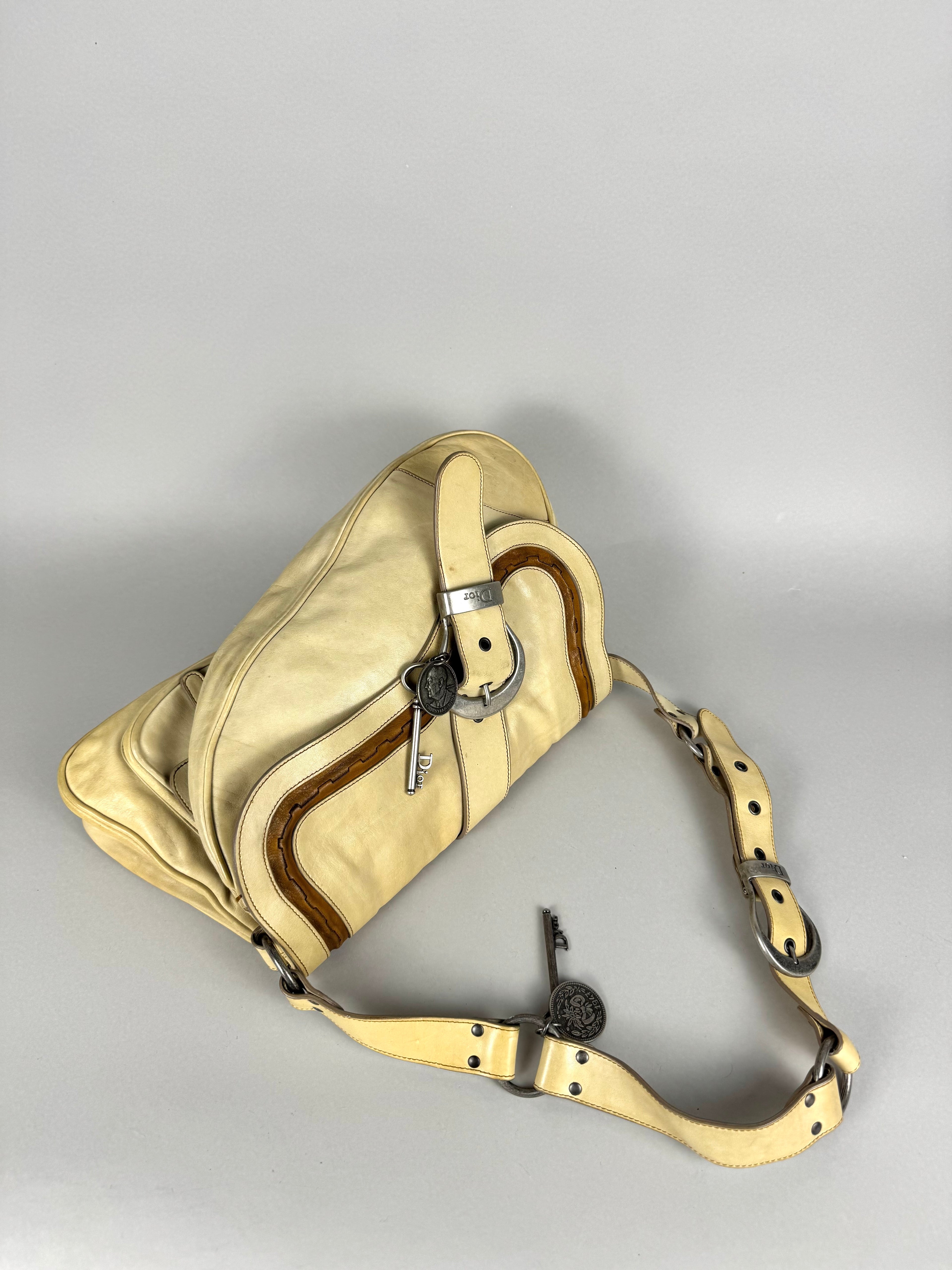 Christian Dior Gaucho Double Leather Off White