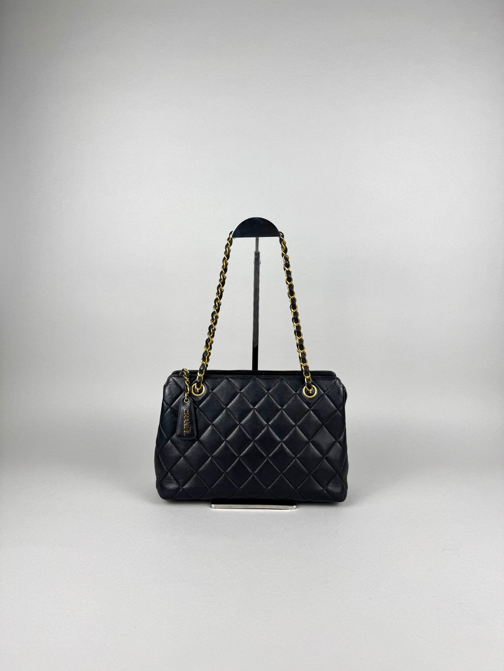 Chanel Matelasse Chain Lambskin Black Leather No. 4 Shoulder