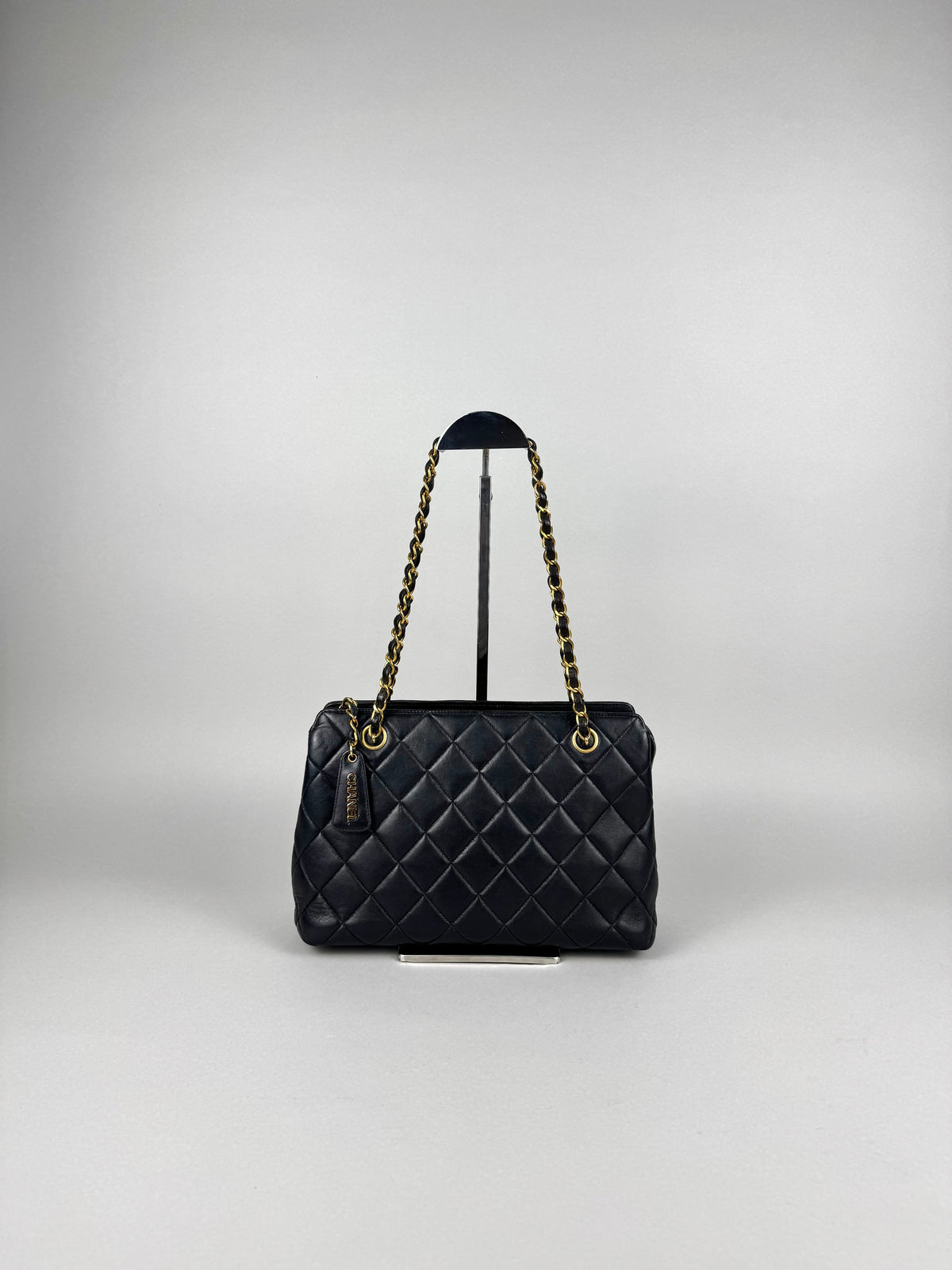 Chanel Matelasse Chain Lambskin Black Leather No. 4 Shoulder
