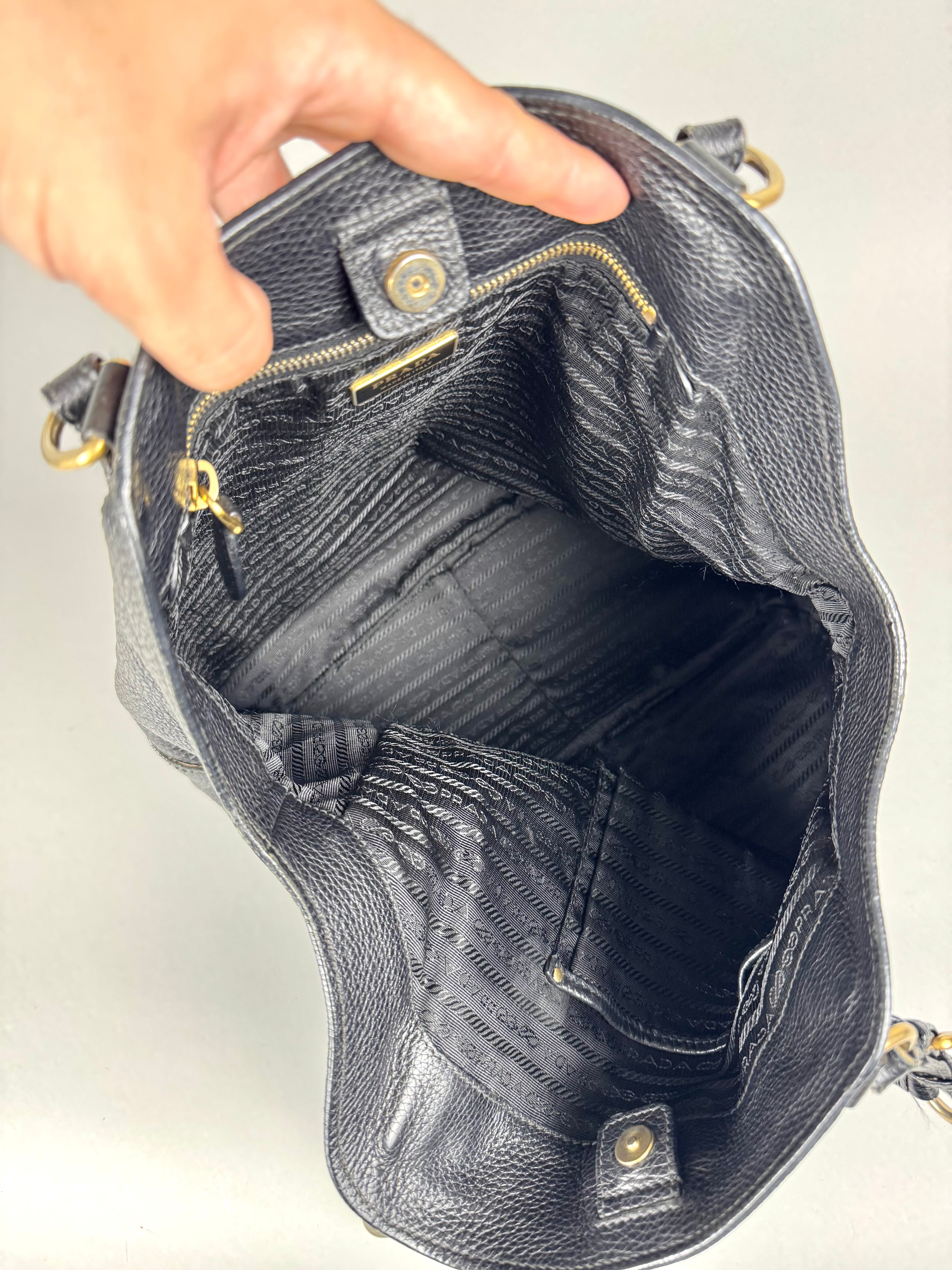 Prada Vitello Daino Leather Black
