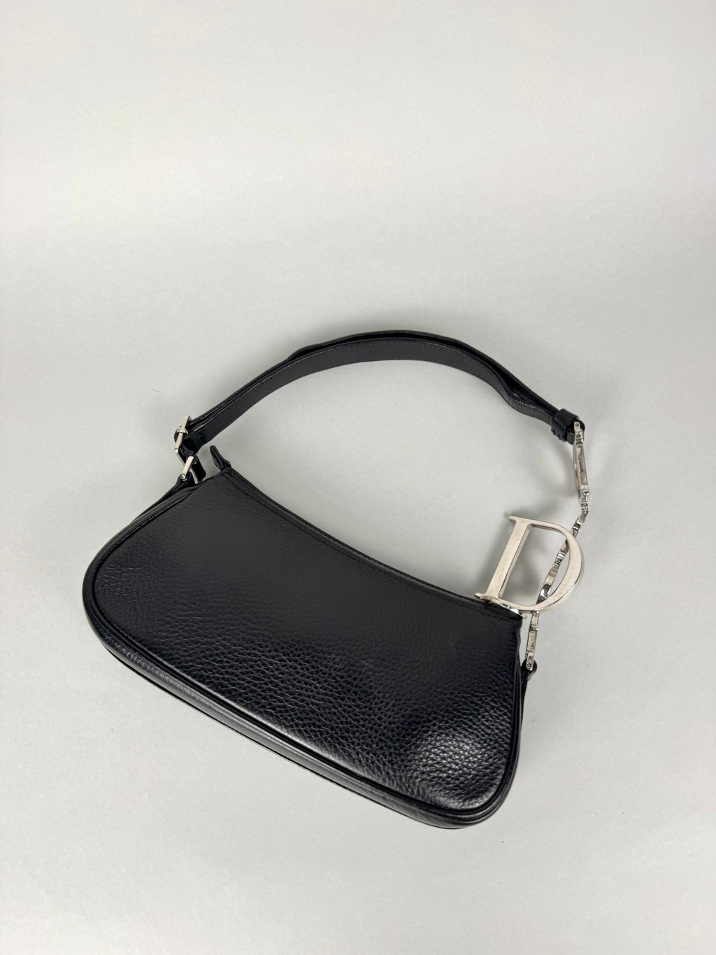 Christian Dior D Charms Black Leather Pochette
