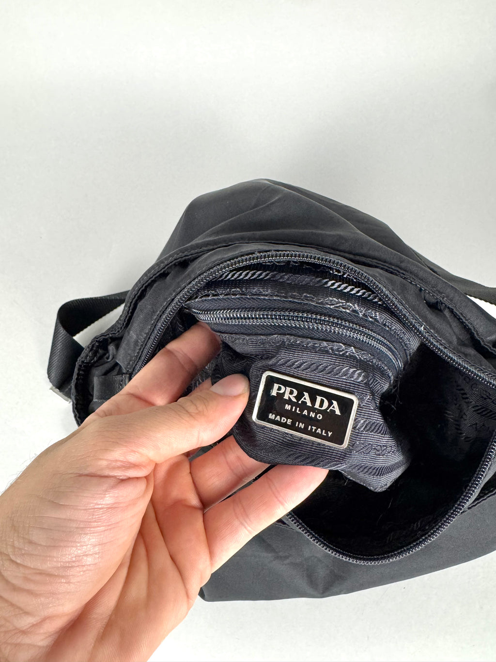 Prada Tessuto Black Nylon Shoulder Bag