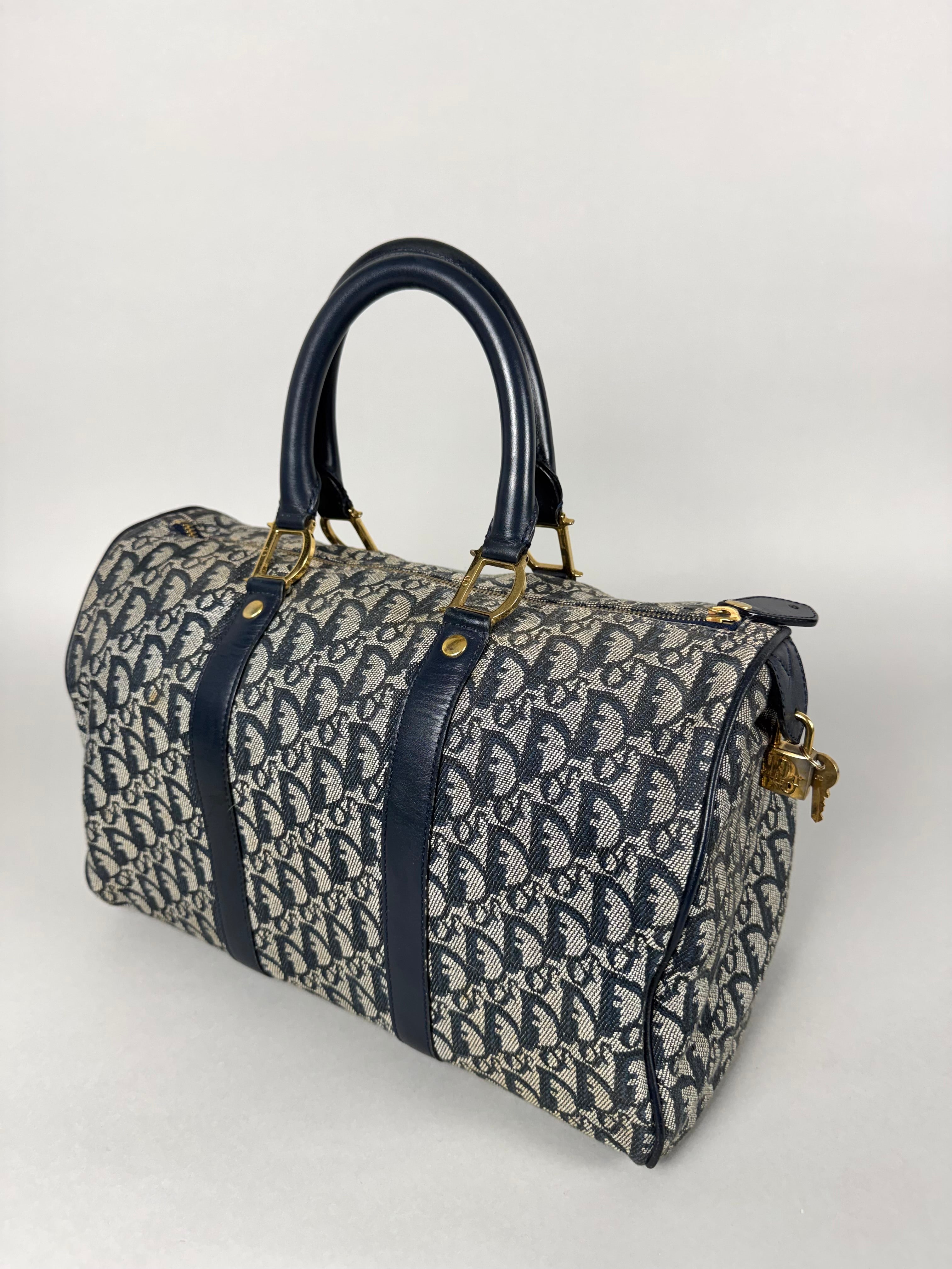 Christian Dior Monogram Trotter Boston Navy