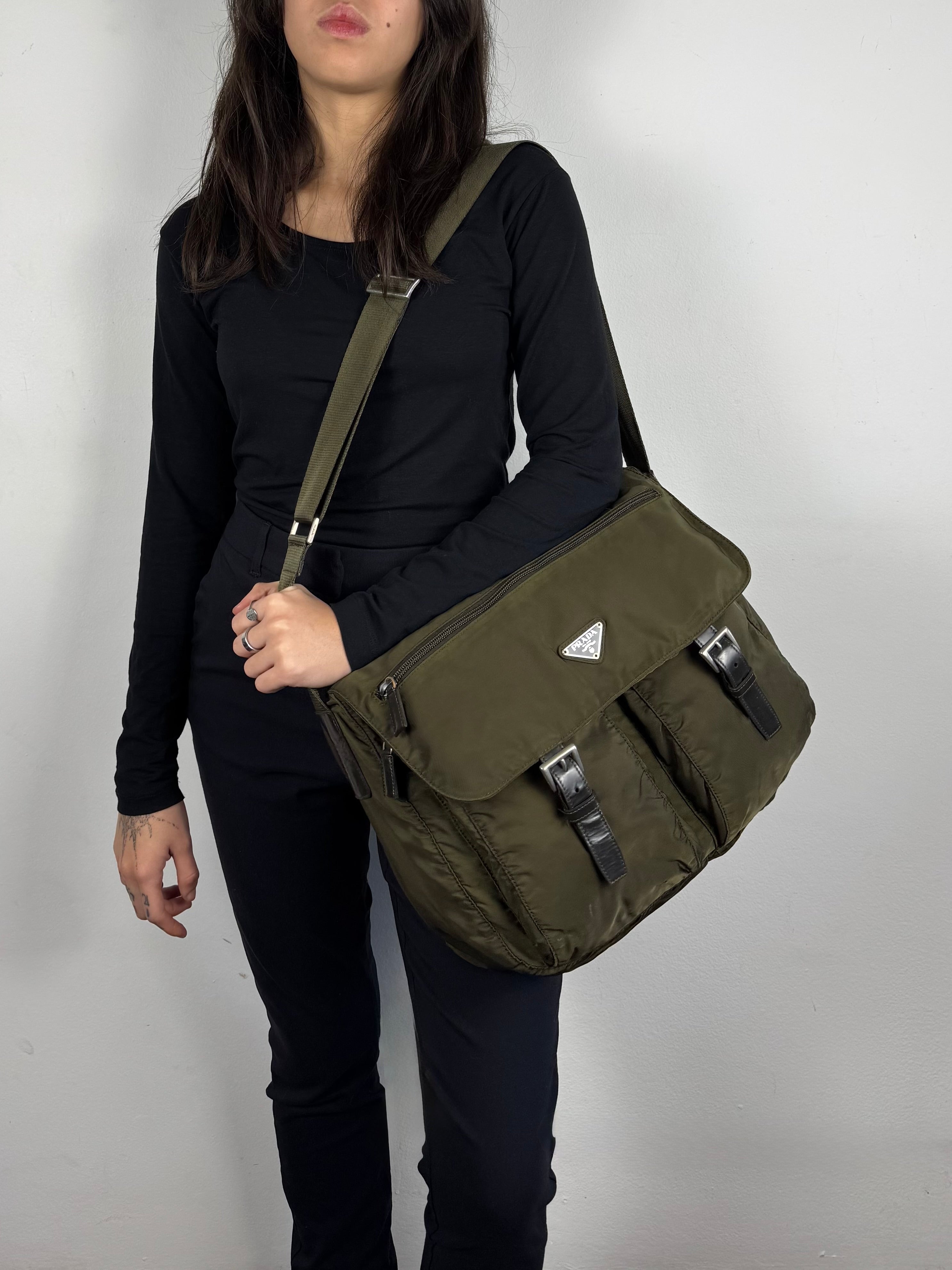 Prada Nylon Green Messenger