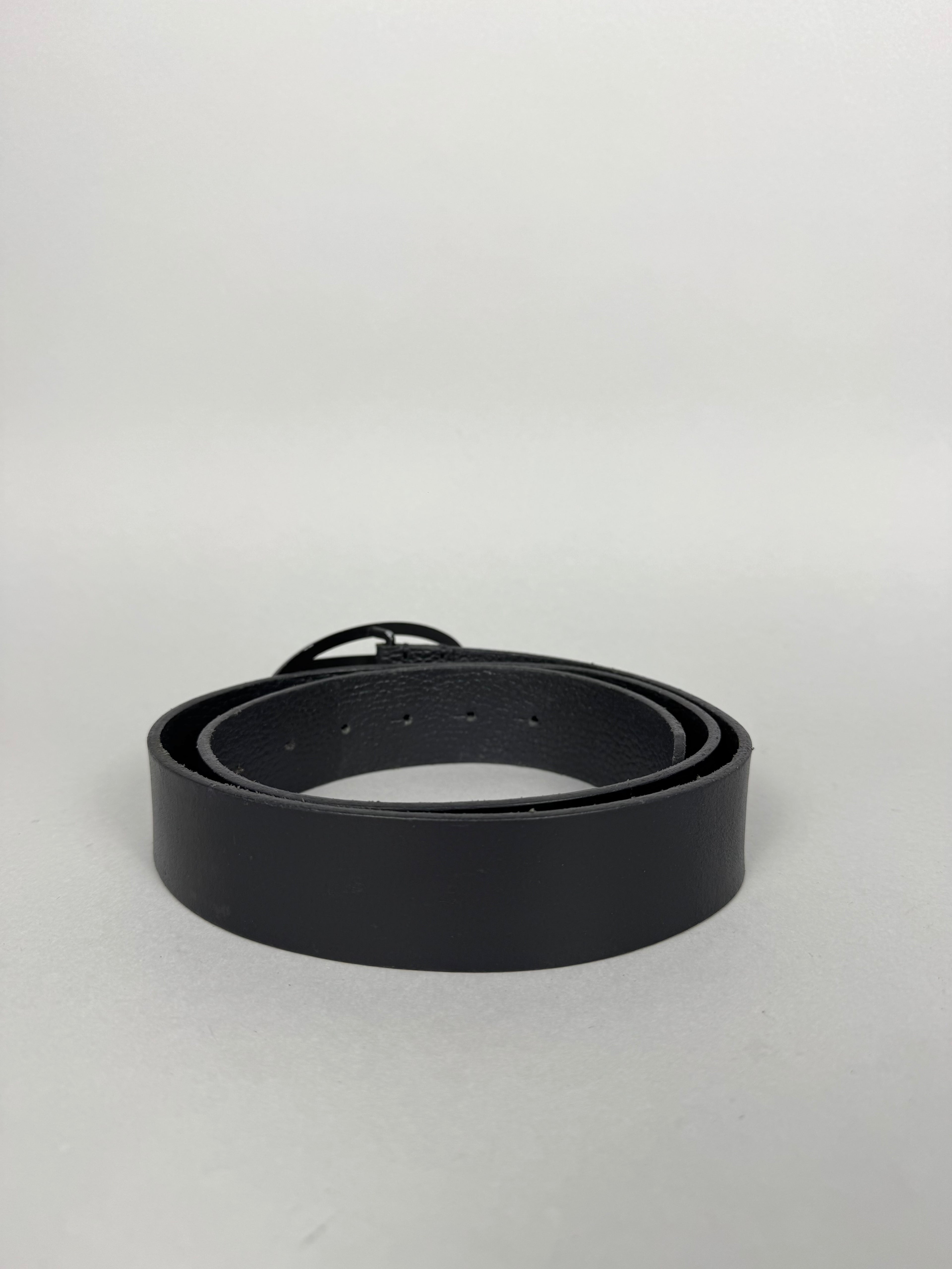 Diesel D Buckle Black Leather Belt