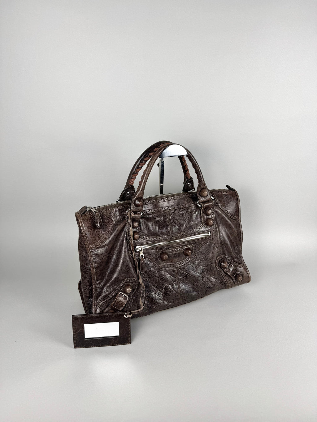 Balenciaga Giant 21 Leather Brown Covered Brogues Work Bag