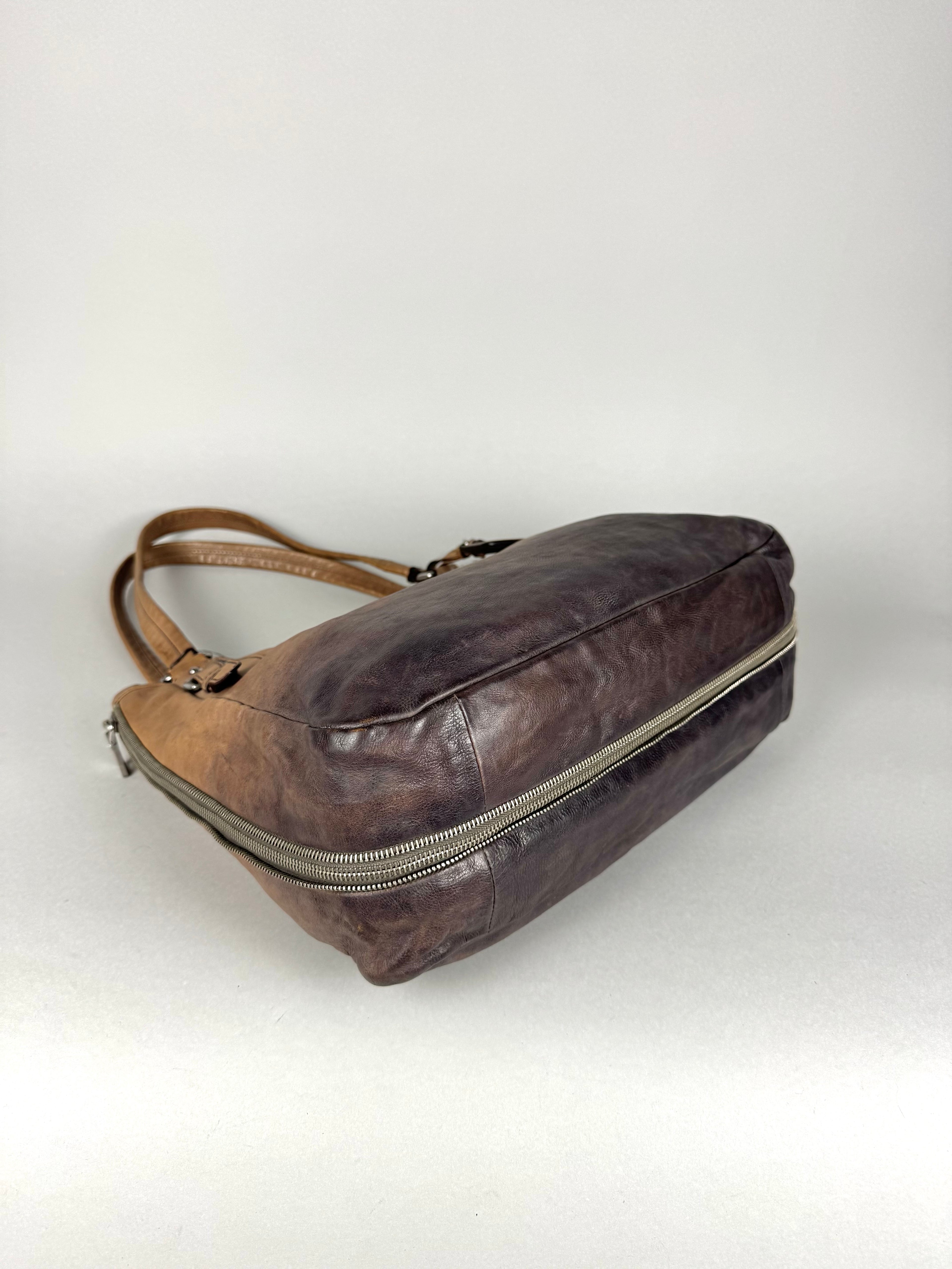 Prada Side Zip Ombre Calfskin Leather Tote