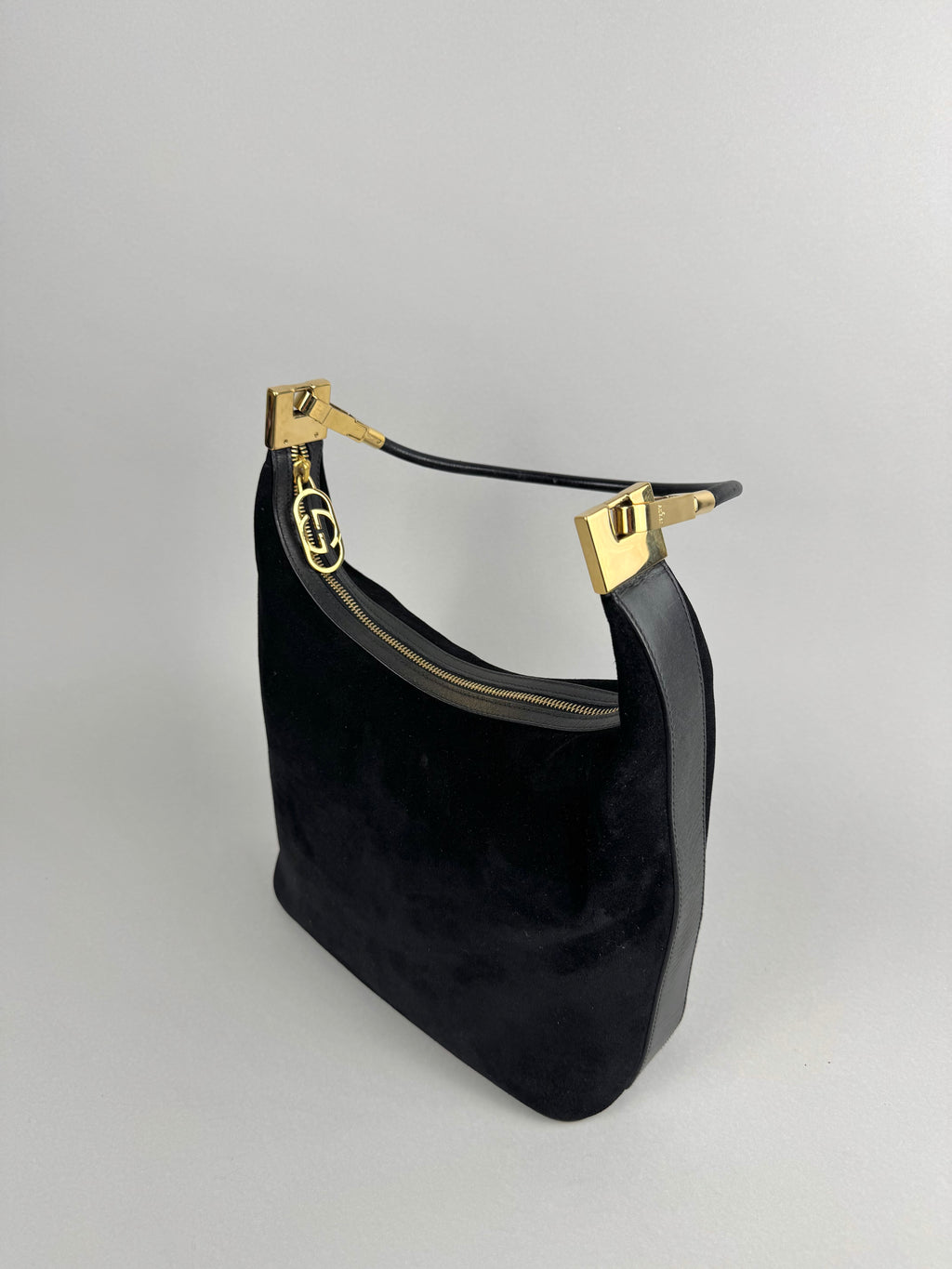 Gucci Black Suede Leather Shoulder