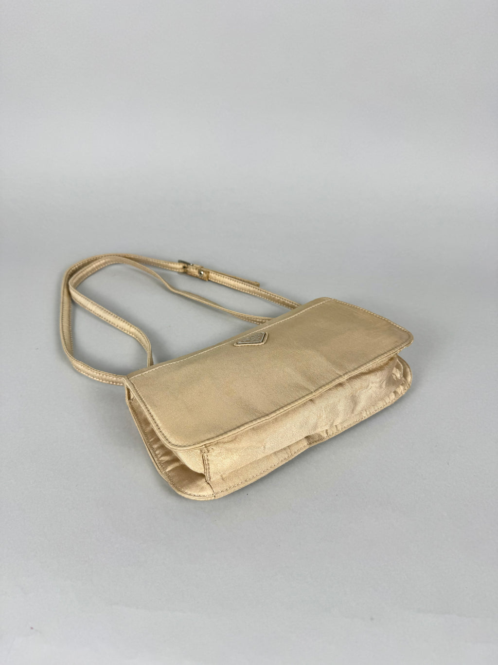 Prada Satin 2way Pochette Beige