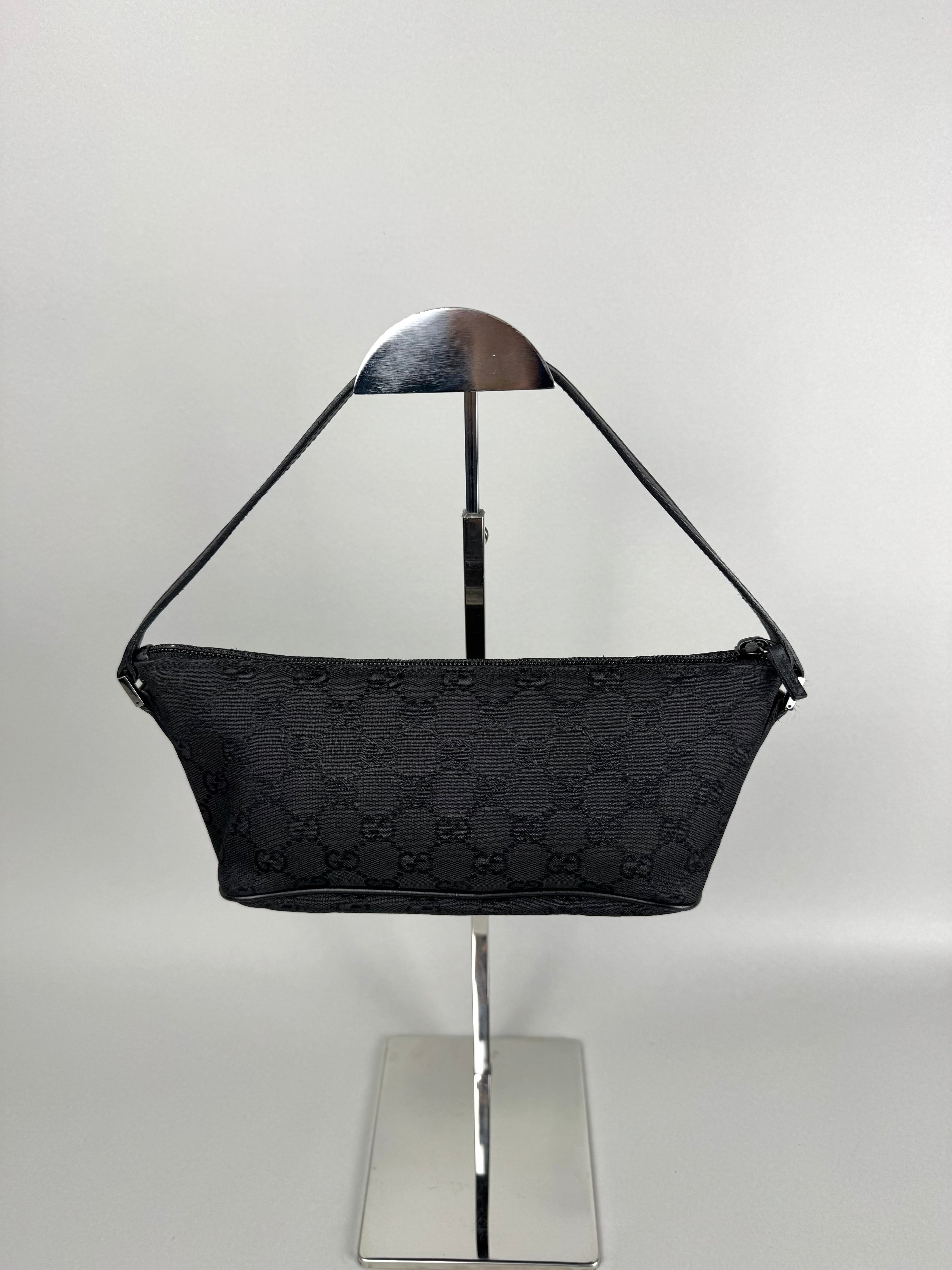 Gucci Boat Monogram Black Pochette