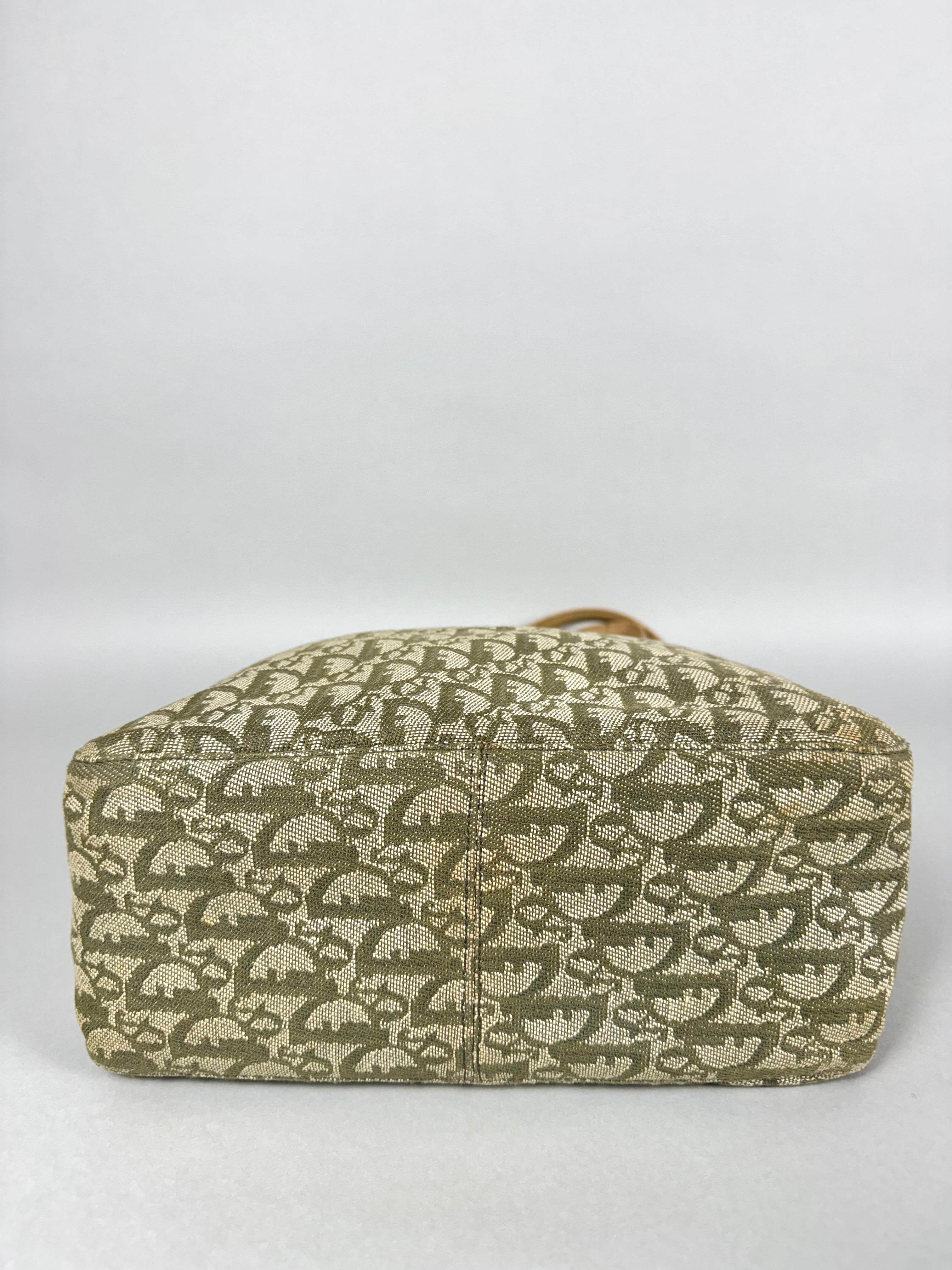 Christian Dior Monogram Denim Green Tote