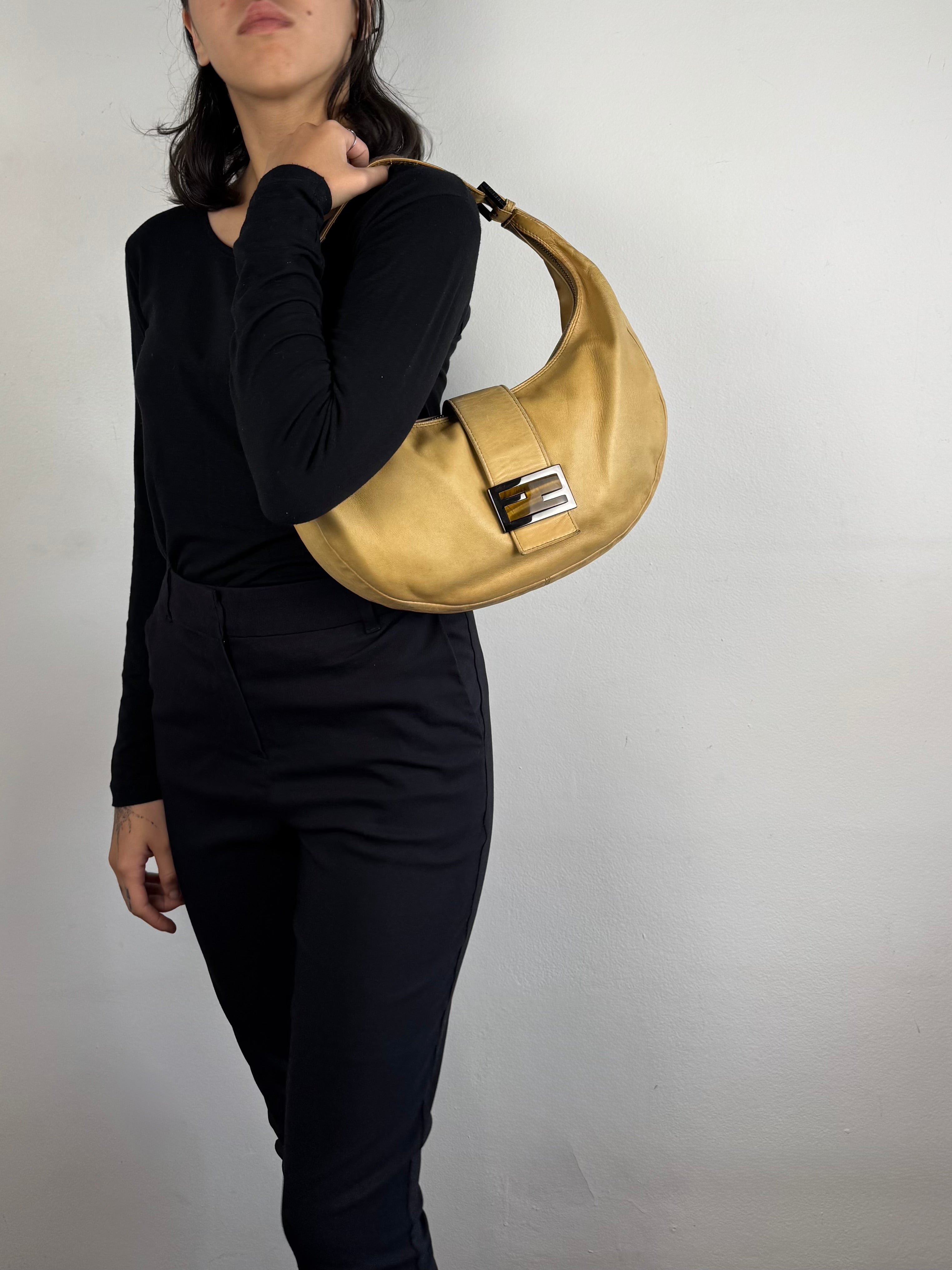 Fendi Croissant Lambskin Leather