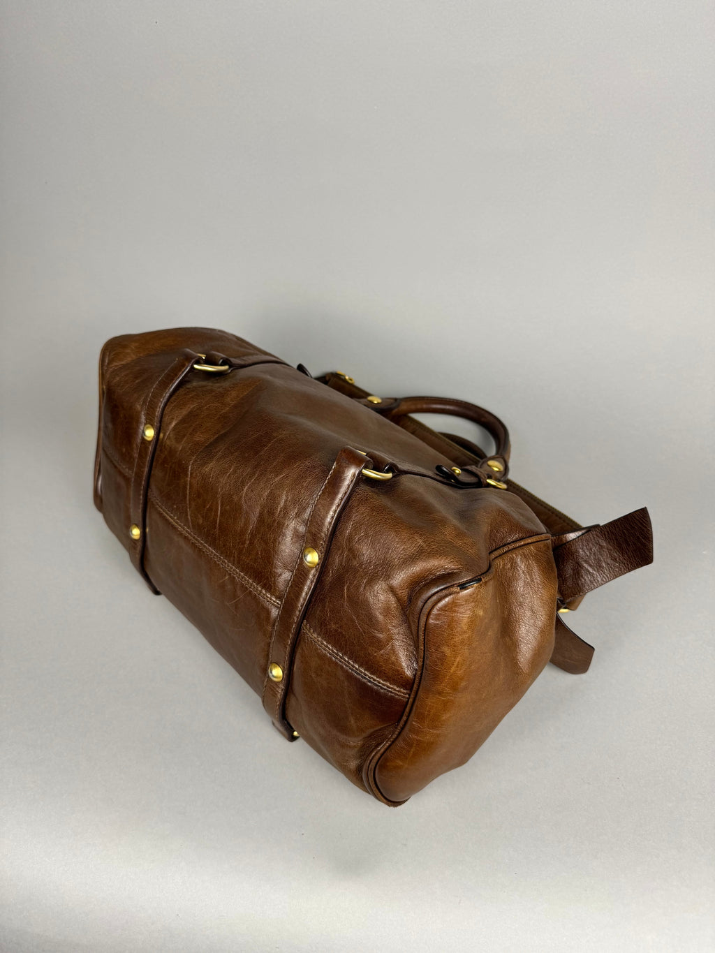 Miu Miu Lux Bow Vitello Leather Brown Tote