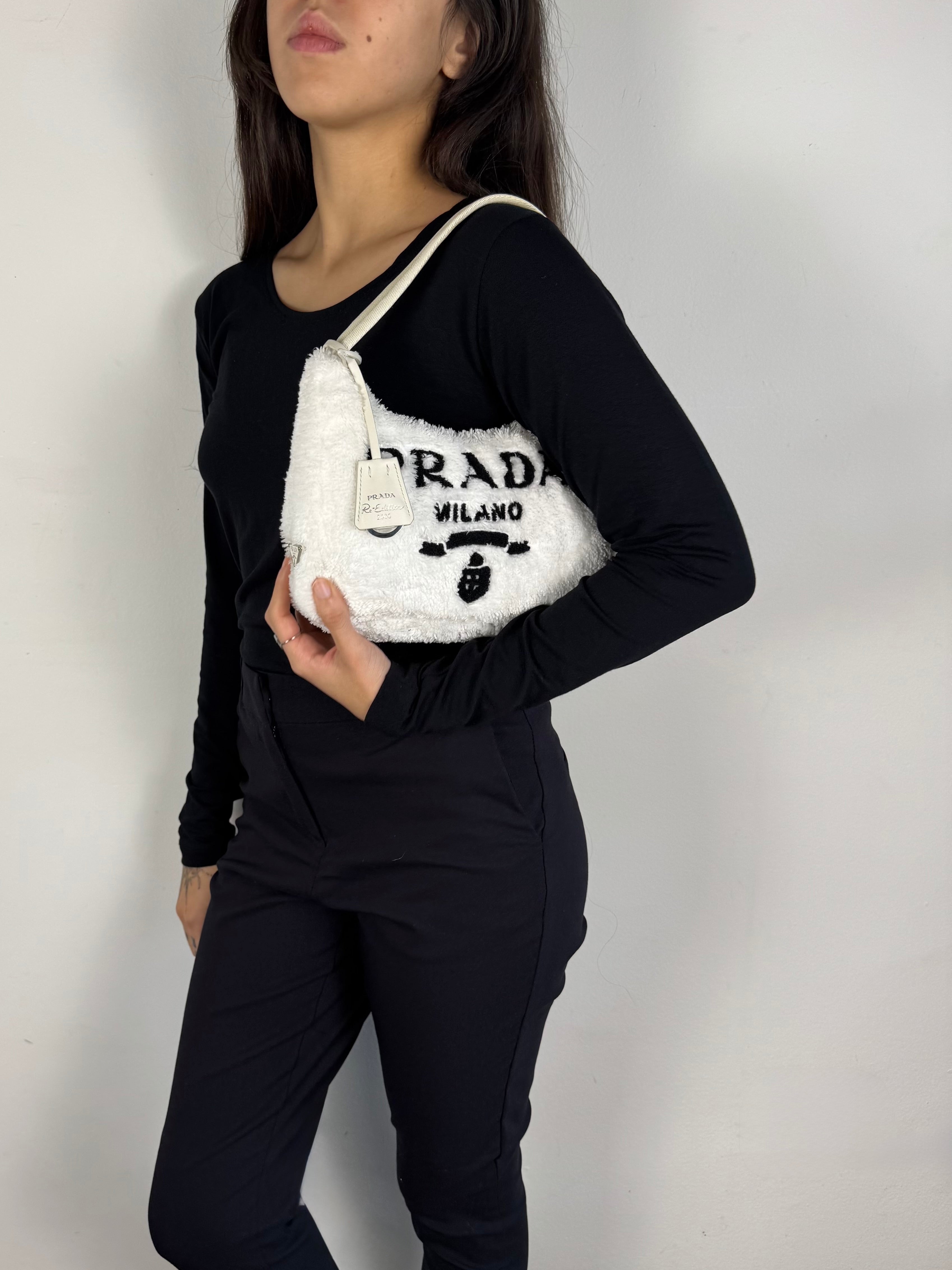 Prada Re Edition Nylon Fur White